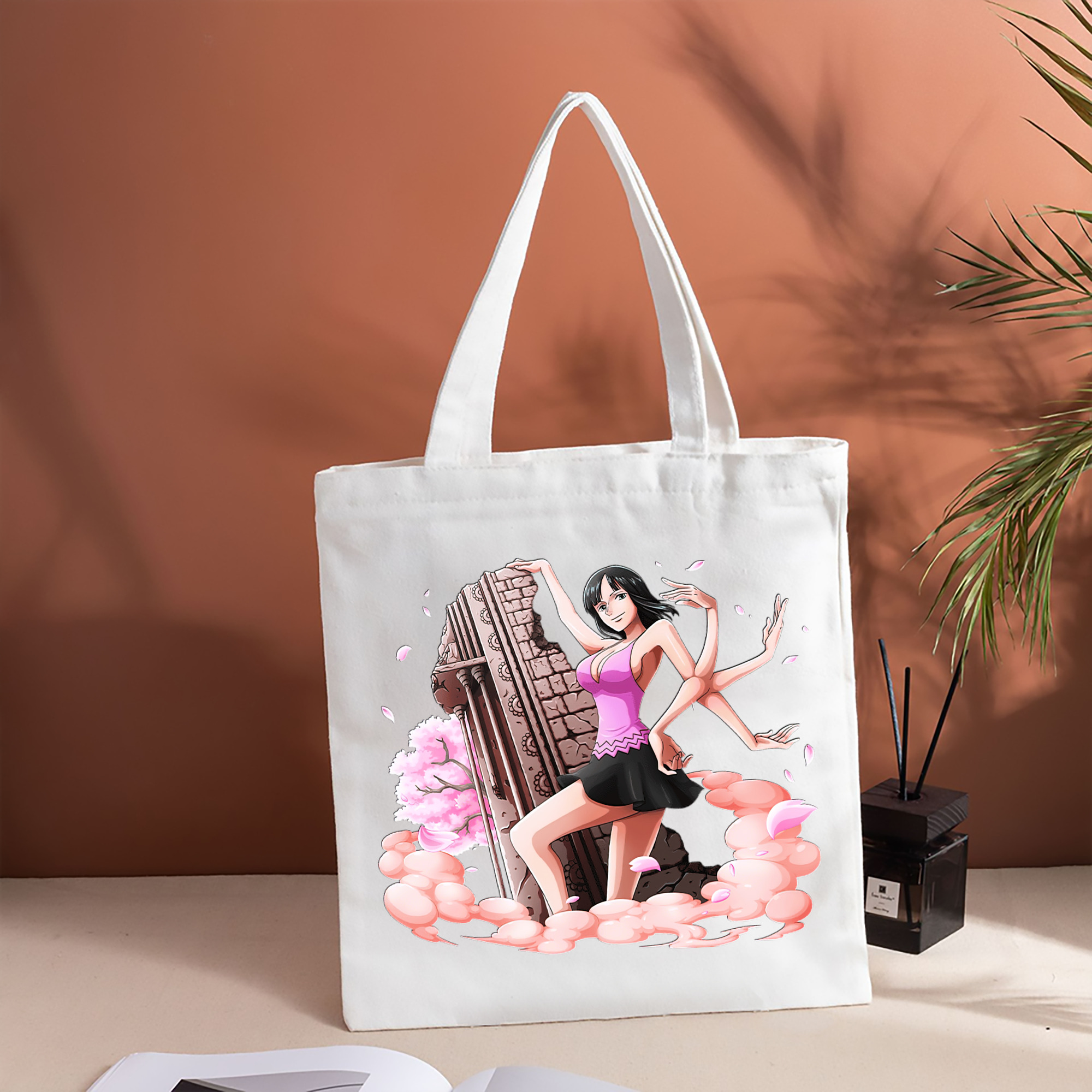 ワンピース ニコ・ロビン ONE PIECE Nico Robin 縦型キャンバス生地手提げバッグ　トートバッグ