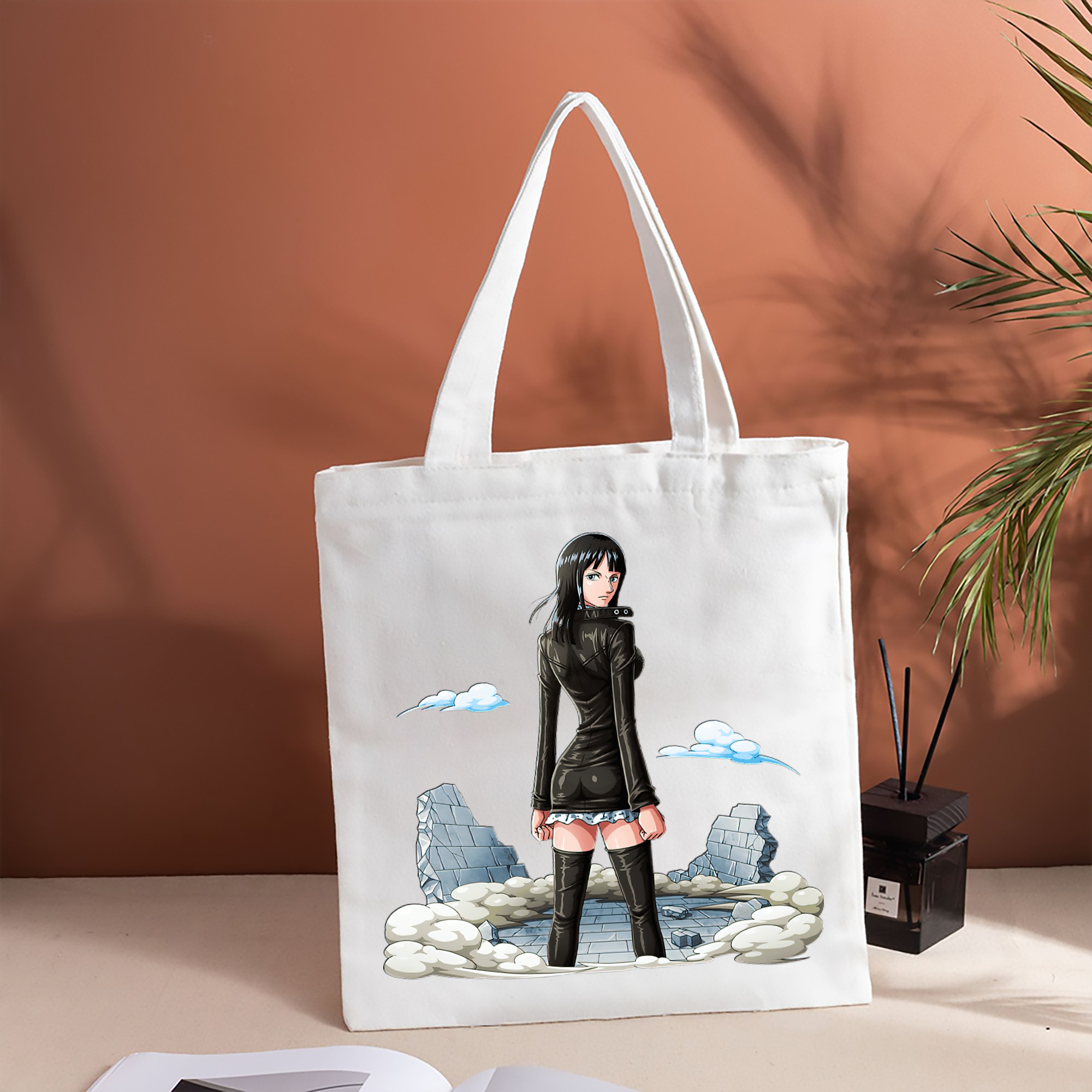 ワンピース ニコ・ロビン ONE PIECE Nico Robin 縦型キャンバス生地手提げバッグ　トートバッグ