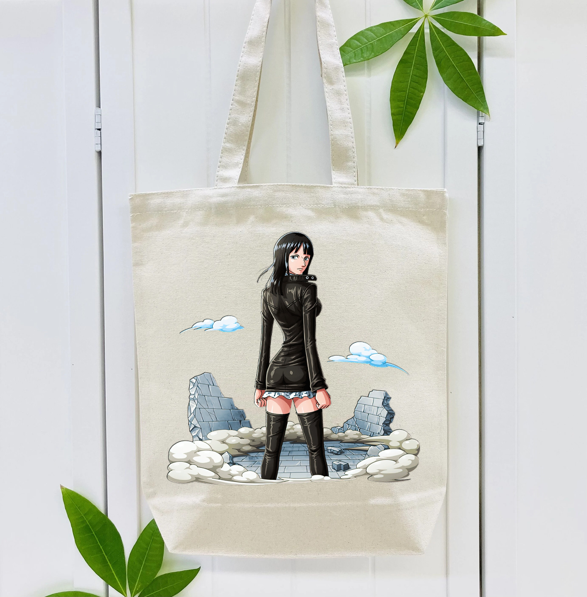 ワンピース ニコ・ロビン ONE PIECE Nico Robin 縦型キャンバス生地手提げバッグ　トートバッグ