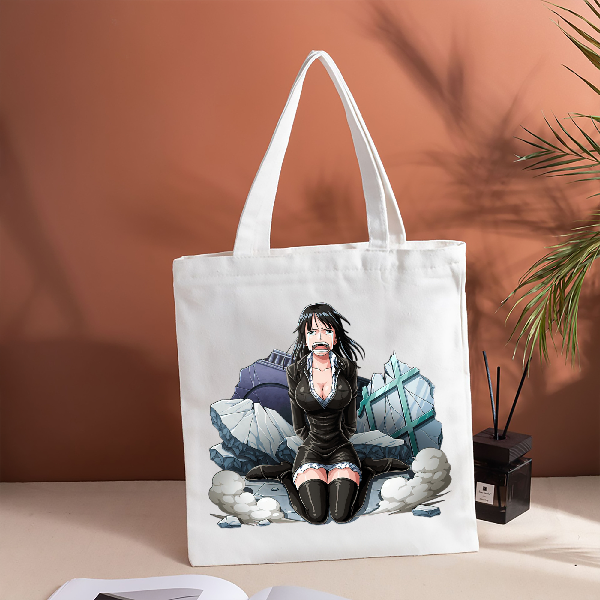 ワンピース ニコ・ロビン ONE PIECE Nico Robin 縦型キャンバス生地手提げバッグ　トートバッグ