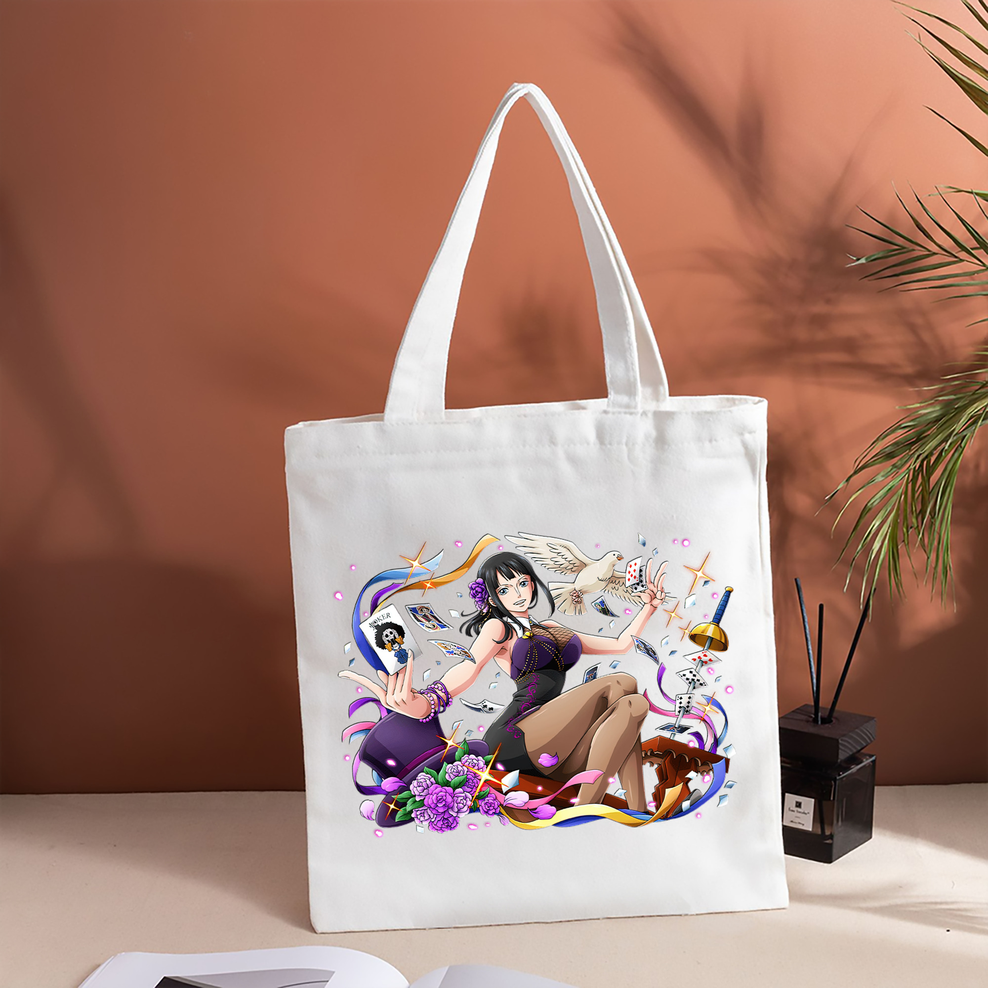 ワンピース ニコ・ロビン ONE PIECE Nico Robin 縦型キャンバス生地手提げバッグ　トートバッグ