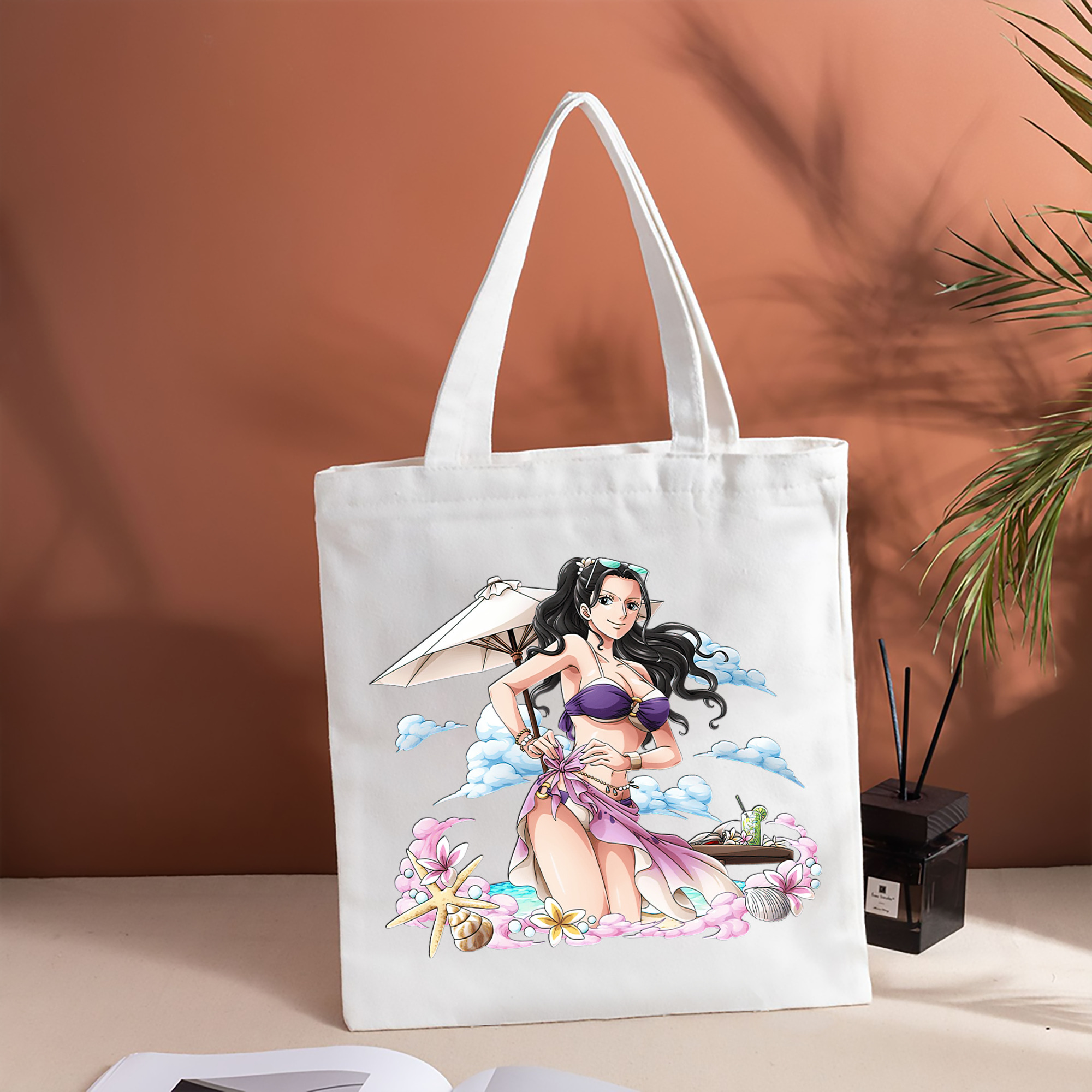 ワンピース ニコ・ロビン ONE PIECE Nico Robin 縦型キャンバス生地手提げバッグ　トートバッグ