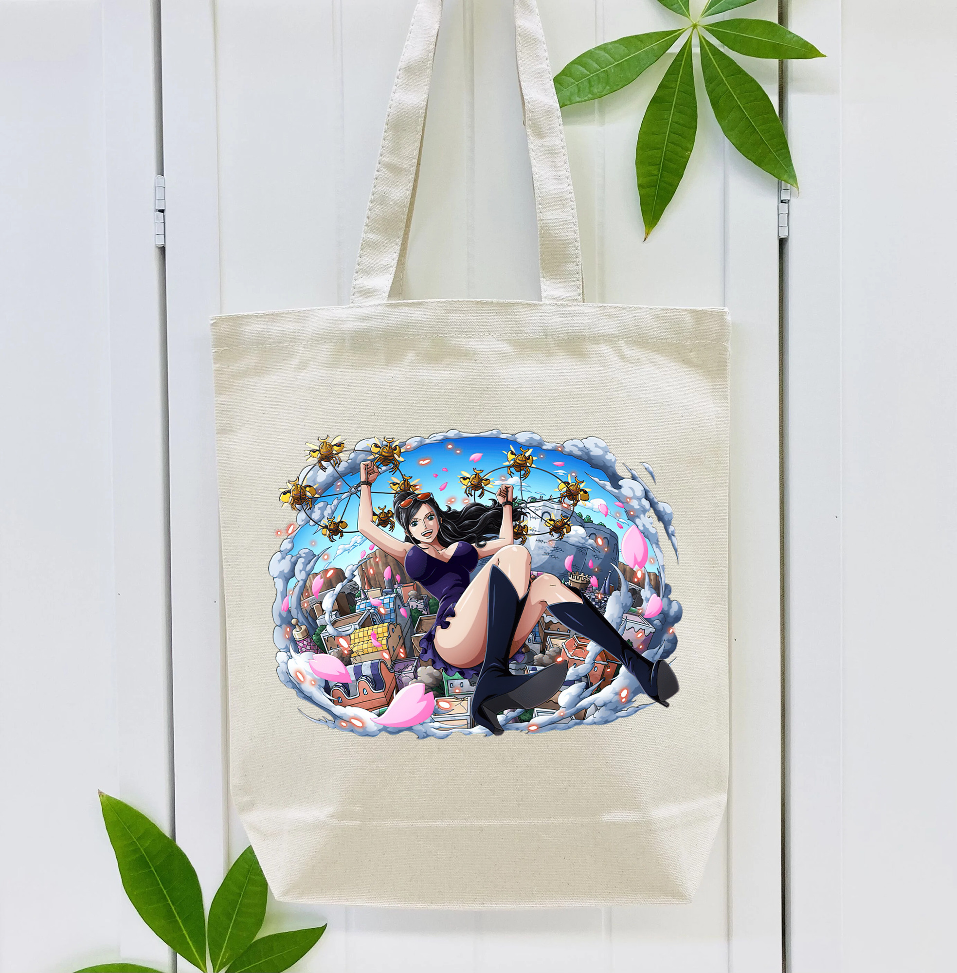 ワンピース ニコ・ロビン ONE PIECE Nico Robin 縦型キャンバス生地手提げバッグ　トートバッグ