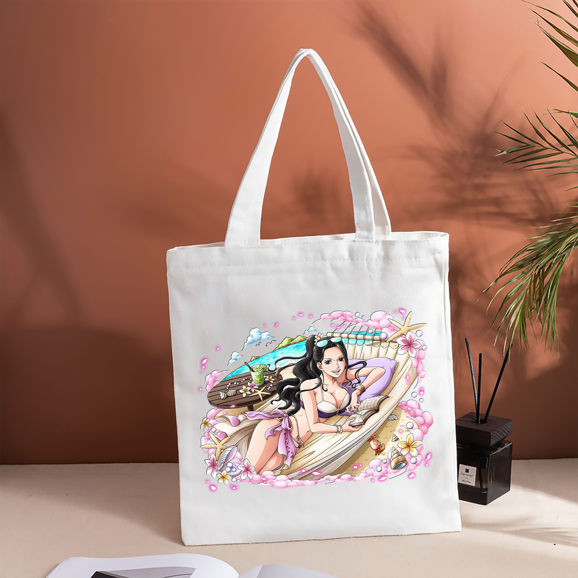 ワンピース ニコ・ロビン ONE PIECE Nico Robin 縦型キャンバス生地手提げバッグ　トートバッグ