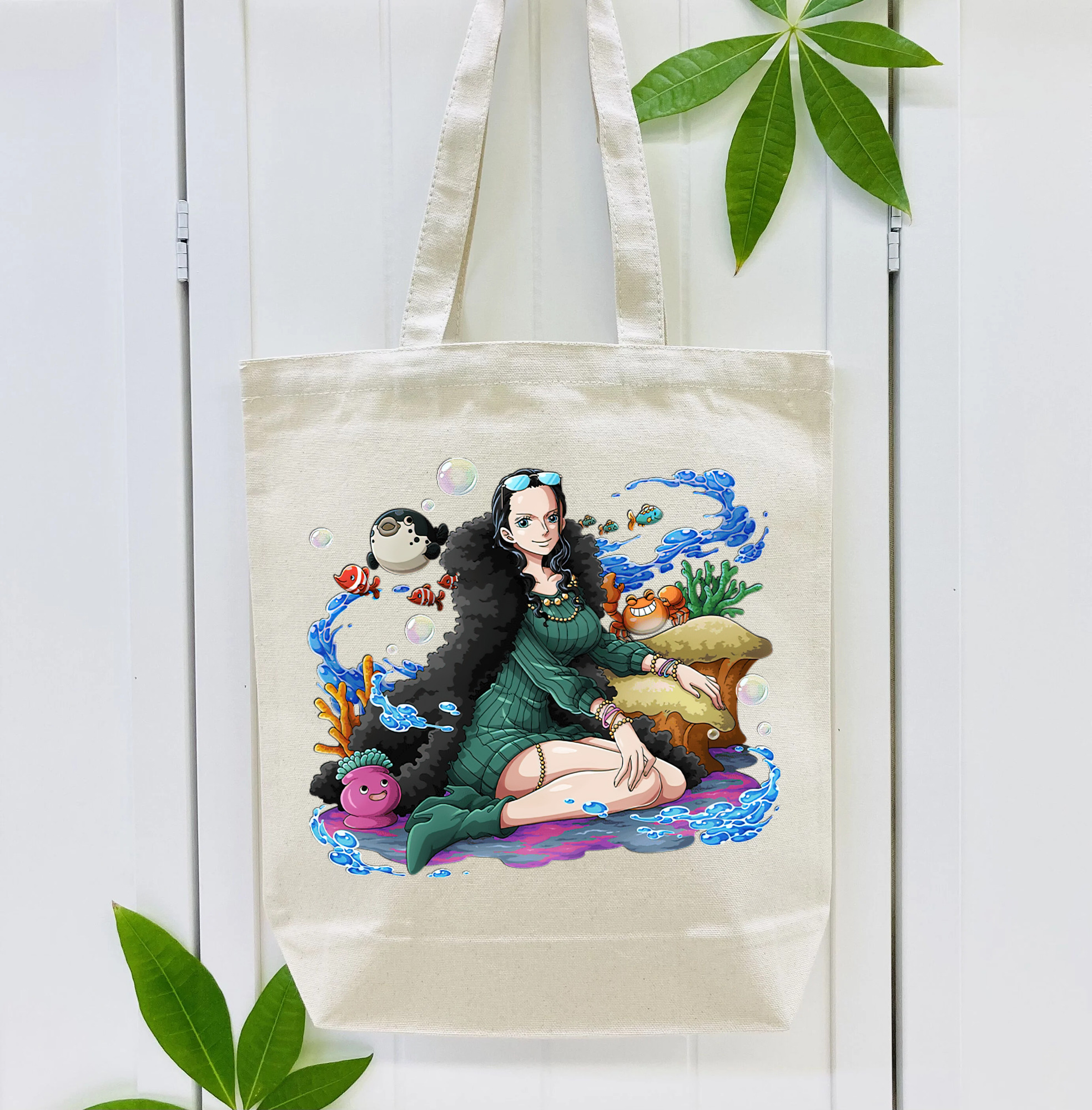 ワンピース ニコ・ロビン ONE PIECE Nico Robin 縦型キャンバス生地手提げバッグ　トートバッグ