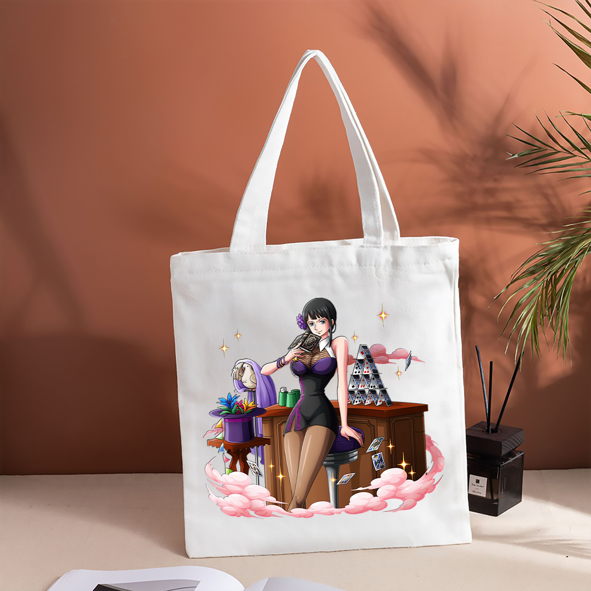 ワンピース ニコ・ロビン ONE PIECE Nico Robin 縦型キャンバス生地手提げバッグ　トートバッグ