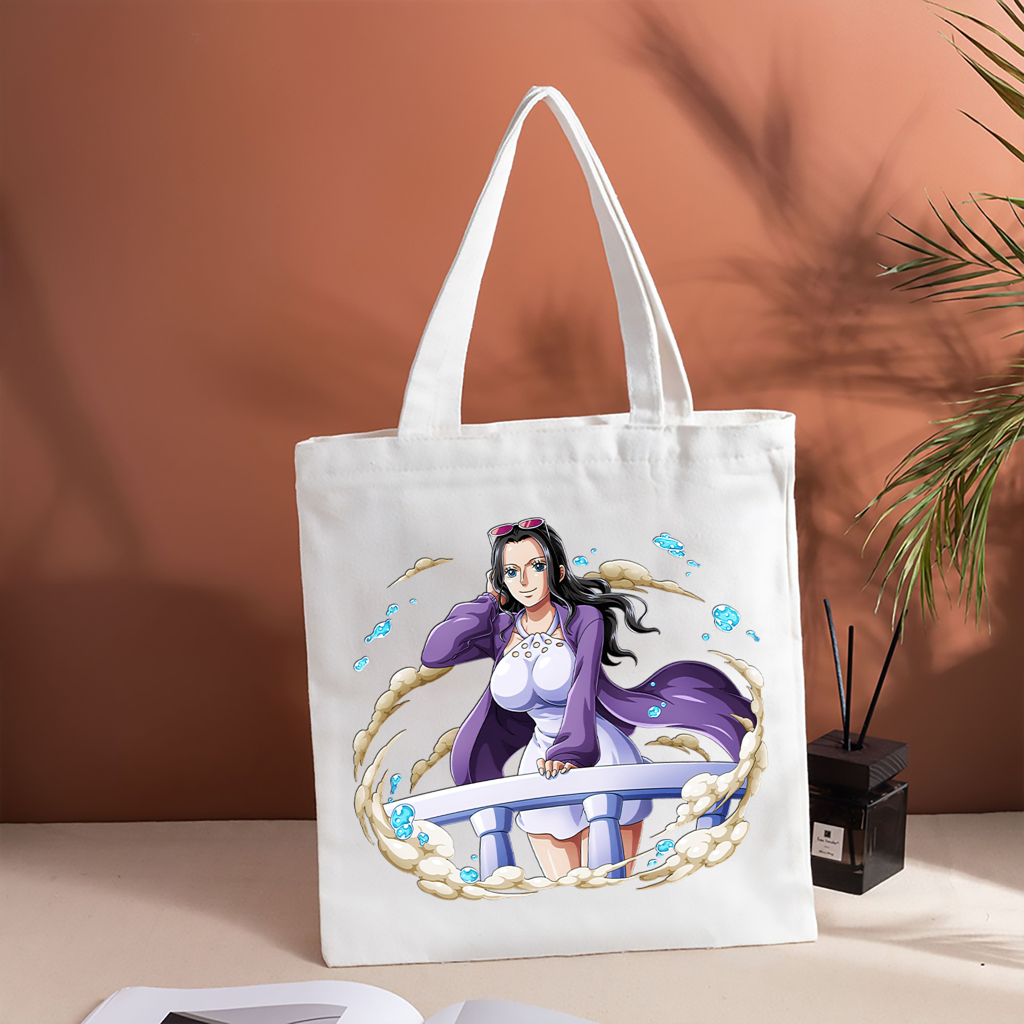 ワンピース ニコ・ロビン ONE PIECE Nico Robin 縦型キャンバス生地手提げバッグ　トートバッグ