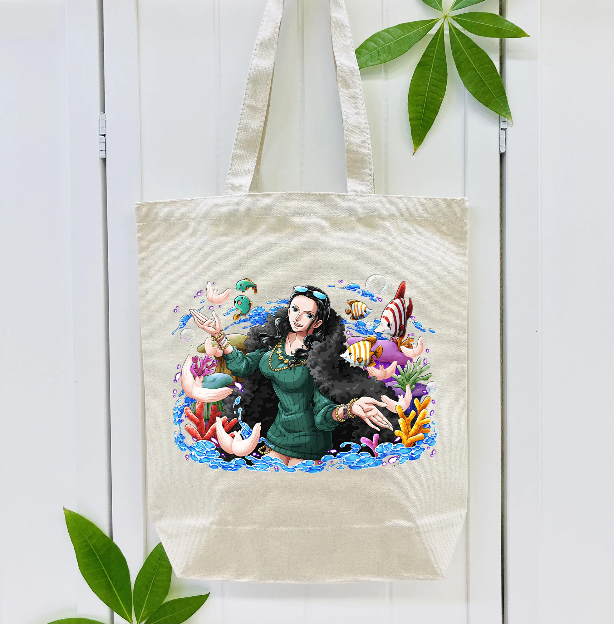ワンピース ニコ・ロビン ONE PIECE Nico Robin 縦型キャンバス生地手提げバッグ　トートバッグ