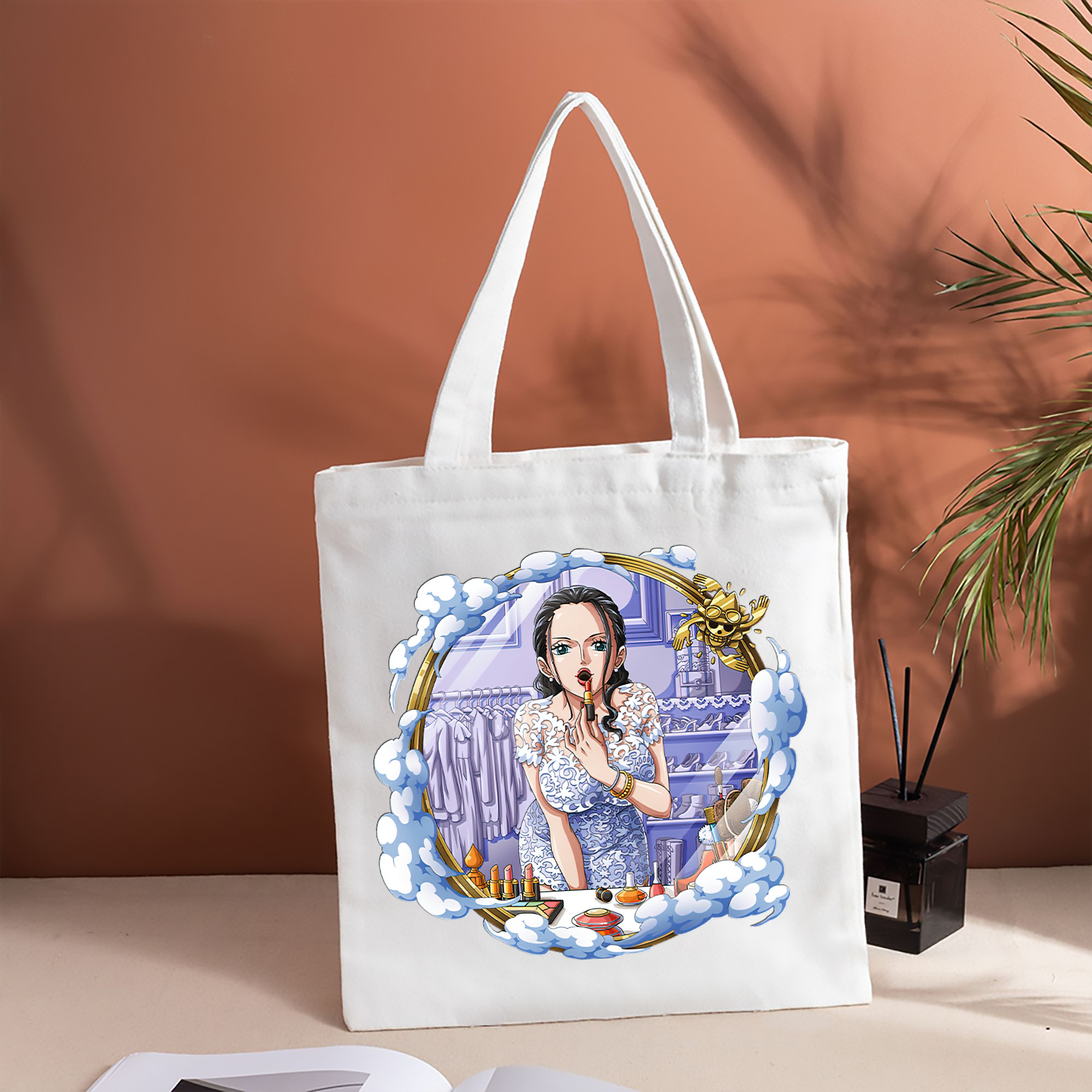 ワンピース ニコ・ロビン ONE PIECE Nico Robin 縦型キャンバス生地手提げバッグ　トートバッグ
