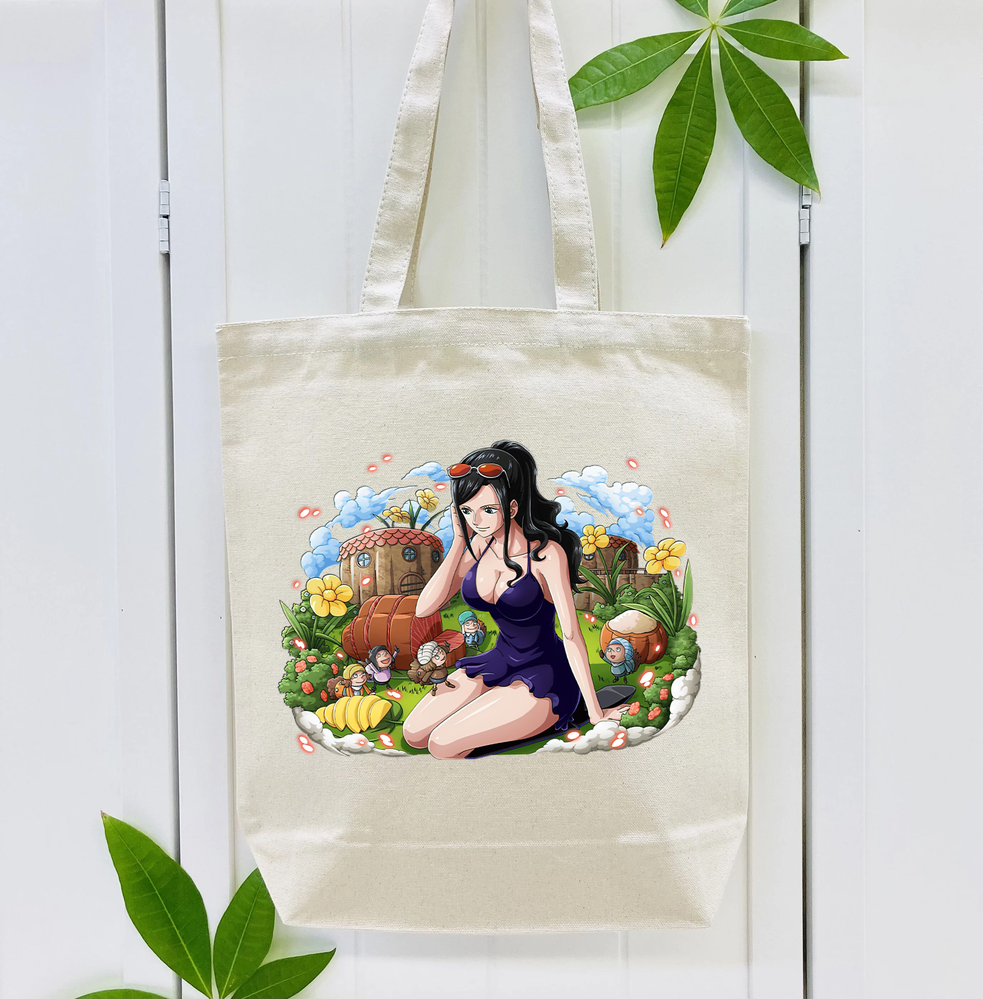 ワンピース ニコ・ロビン ONE PIECE Nico Robin 縦型キャンバス生地手提げバッグ　トートバッグ