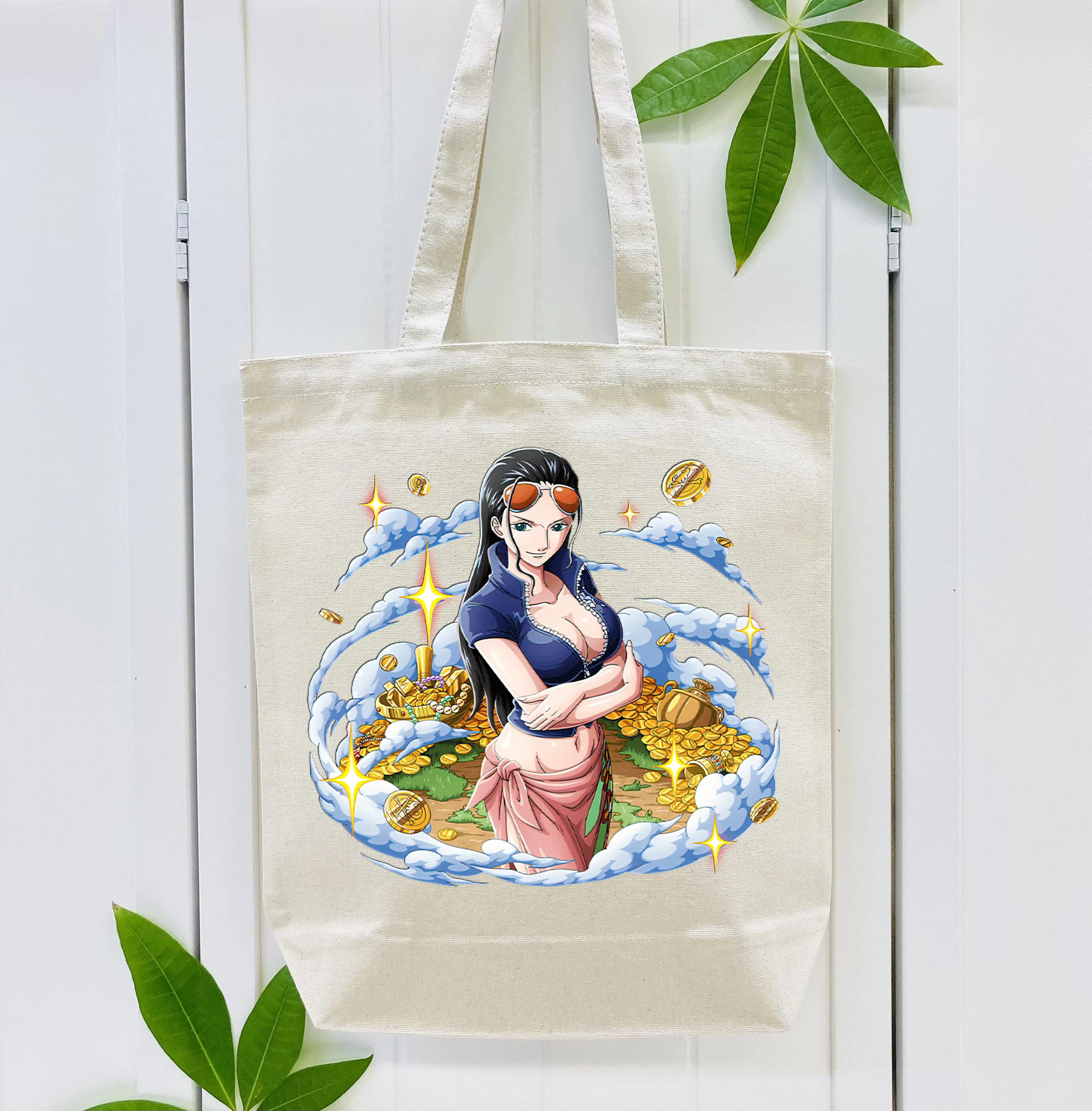 ワンピース ニコ・ロビン ONE PIECE Nico Robin 縦型キャンバス生地手提げバッグ　トートバッグ