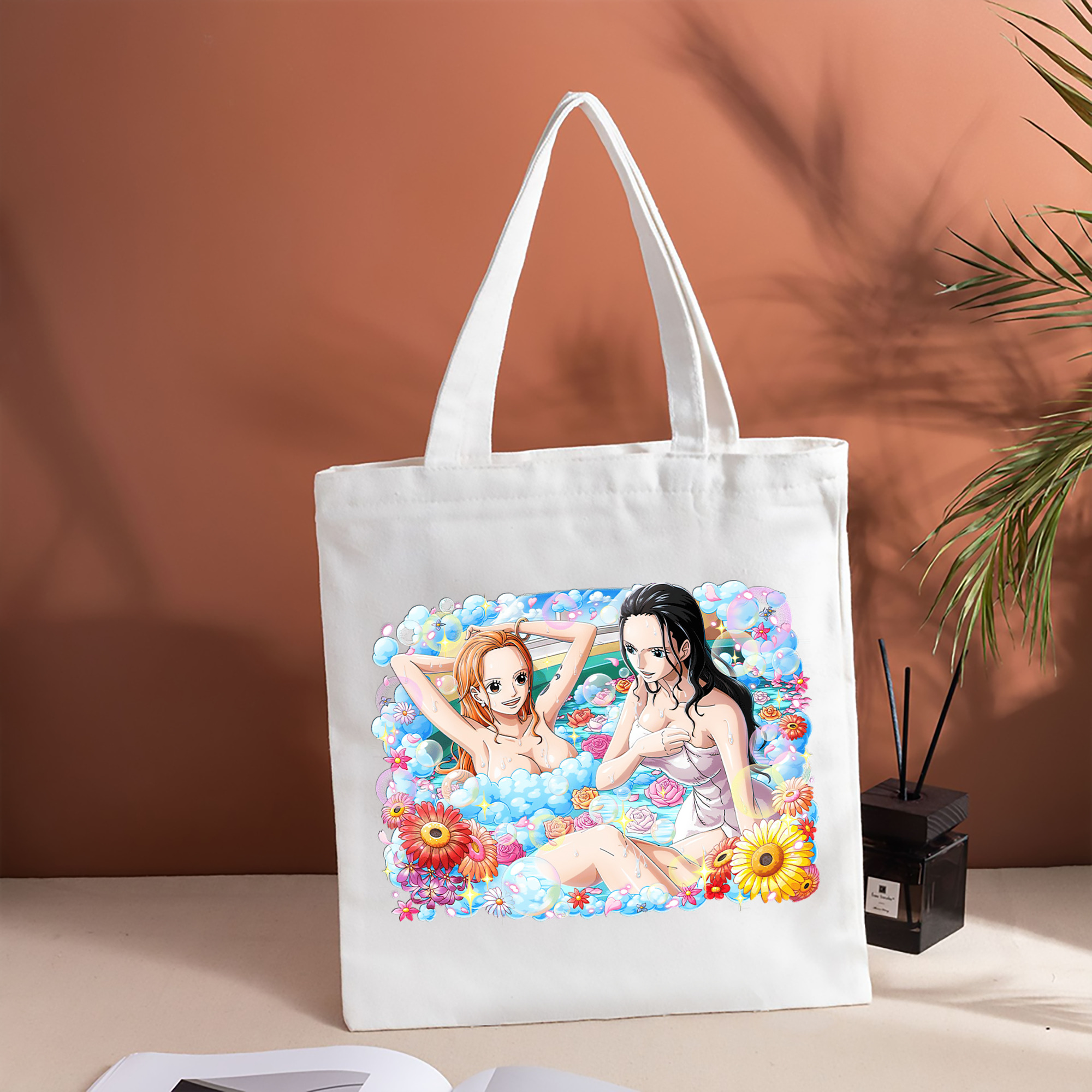 ワンピース ニコ・ロビン ONE PIECE Nico Robin 縦型キャンバス生地手提げバッグ　トートバッグ
