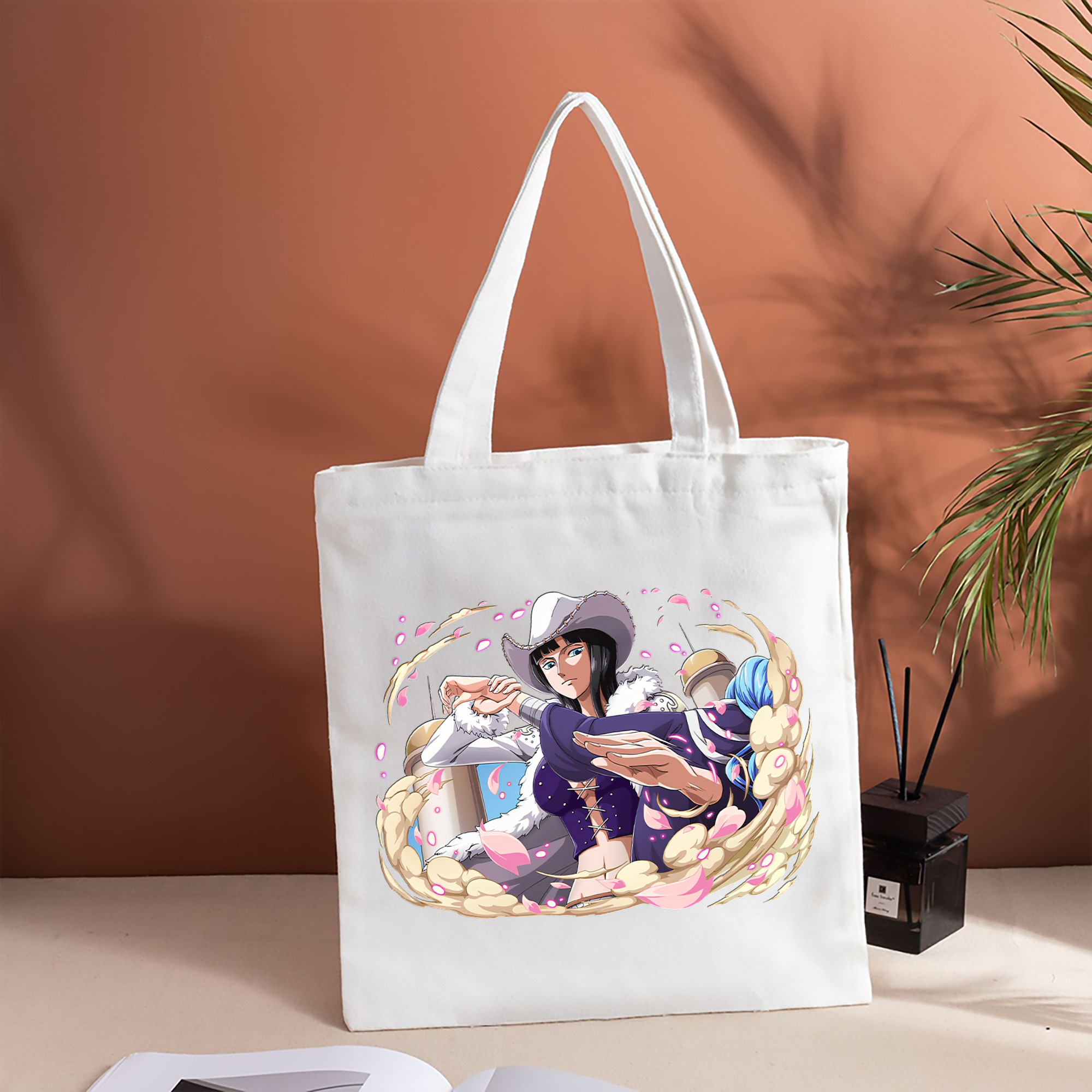 ワンピース ニコ・ロビン ONE PIECE Nico Robin 縦型キャンバス生地手提げバッグ　トートバッグ