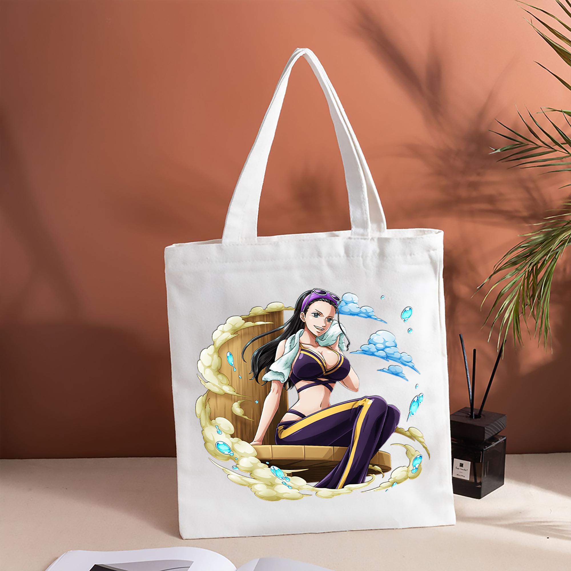 ワンピース ニコ・ロビン ONE PIECE Nico Robin 縦型キャンバス生地手提げバッグ　トートバッグ
