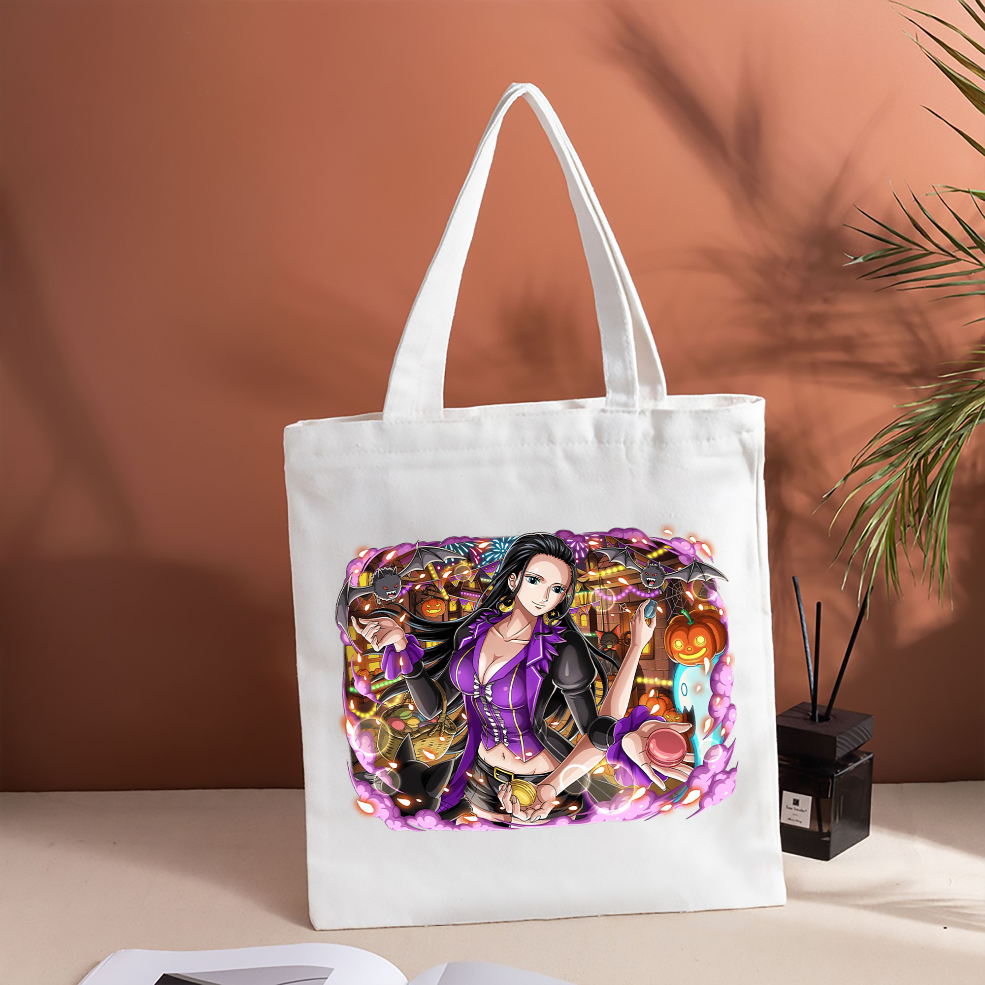 ワンピース ニコ・ロビン ONE PIECE Nico Robin 縦型キャンバス生地手提げバッグ　トートバッグ