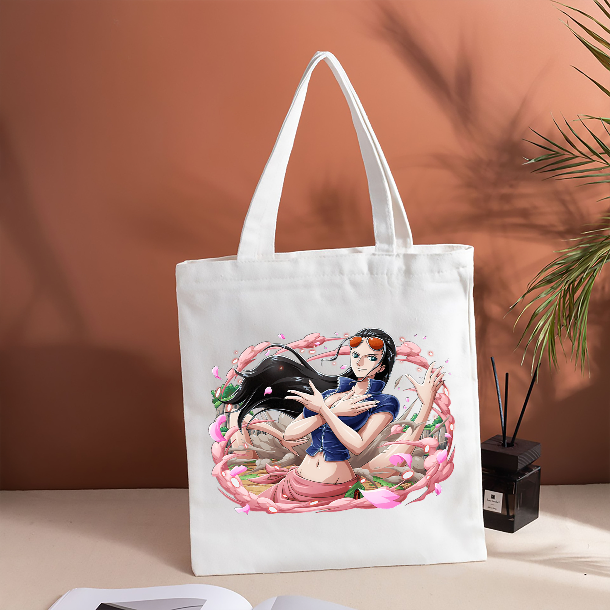 ワンピース ニコ・ロビン ONE PIECE Nico Robin 縦型キャンバス生地手提げバッグ　トートバッグ