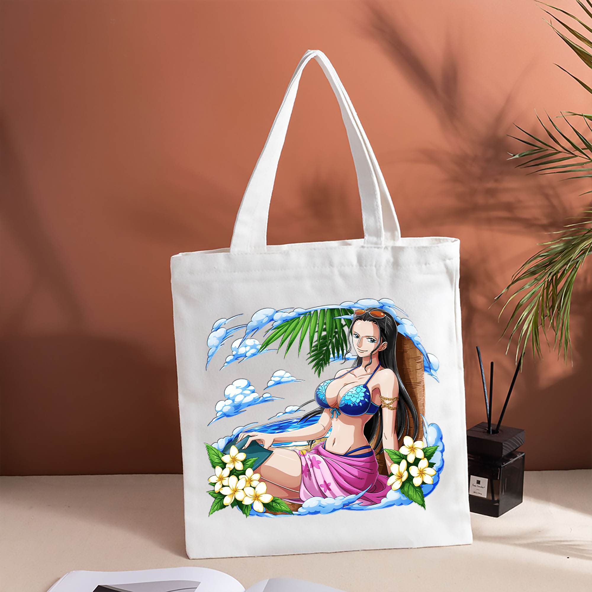 ワンピース ニコ・ロビン ONE PIECE Nico Robin 縦型キャンバス生地手提げバッグ　トートバッグ
