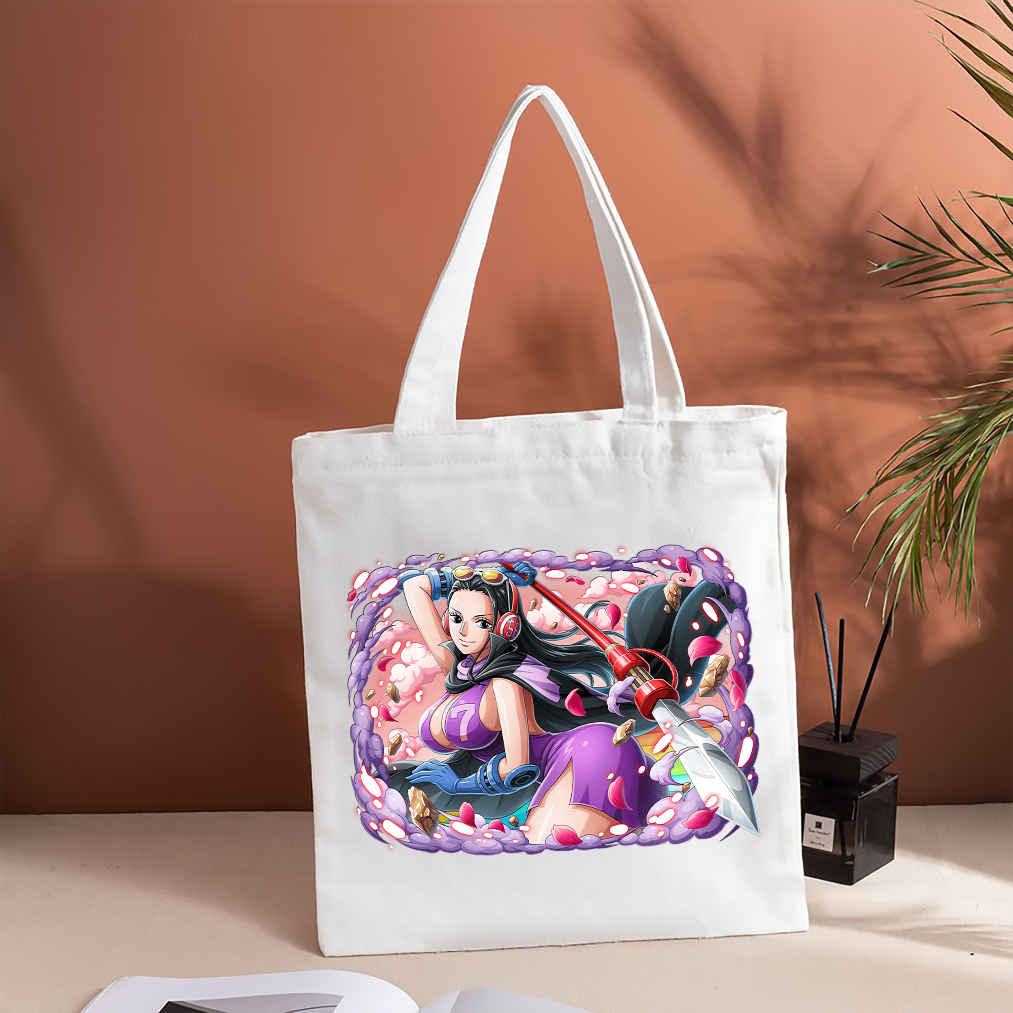 ワンピース ニコ・ロビン ONE PIECE Nico Robin 縦型キャンバス生地手提げバッグ　トートバッグ