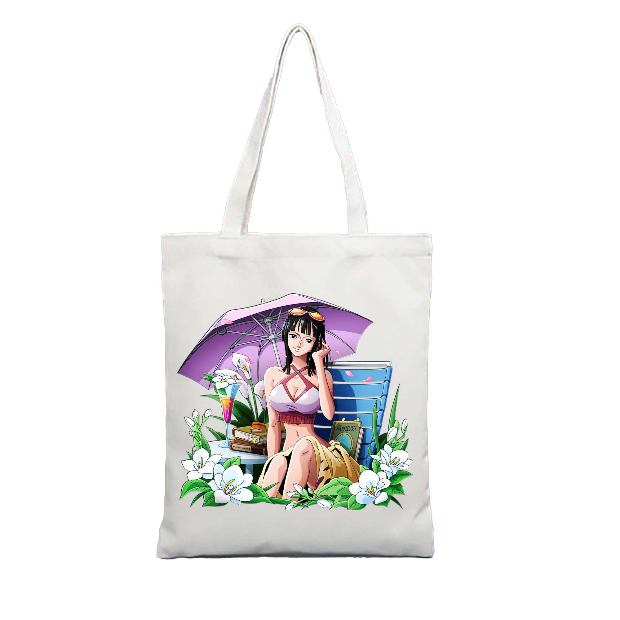 （画像用） ワンピース ニコ・ロビン ONE PIECE Nico Robin 縦型キャンバス生地手提げバッグ　トートバッグ
