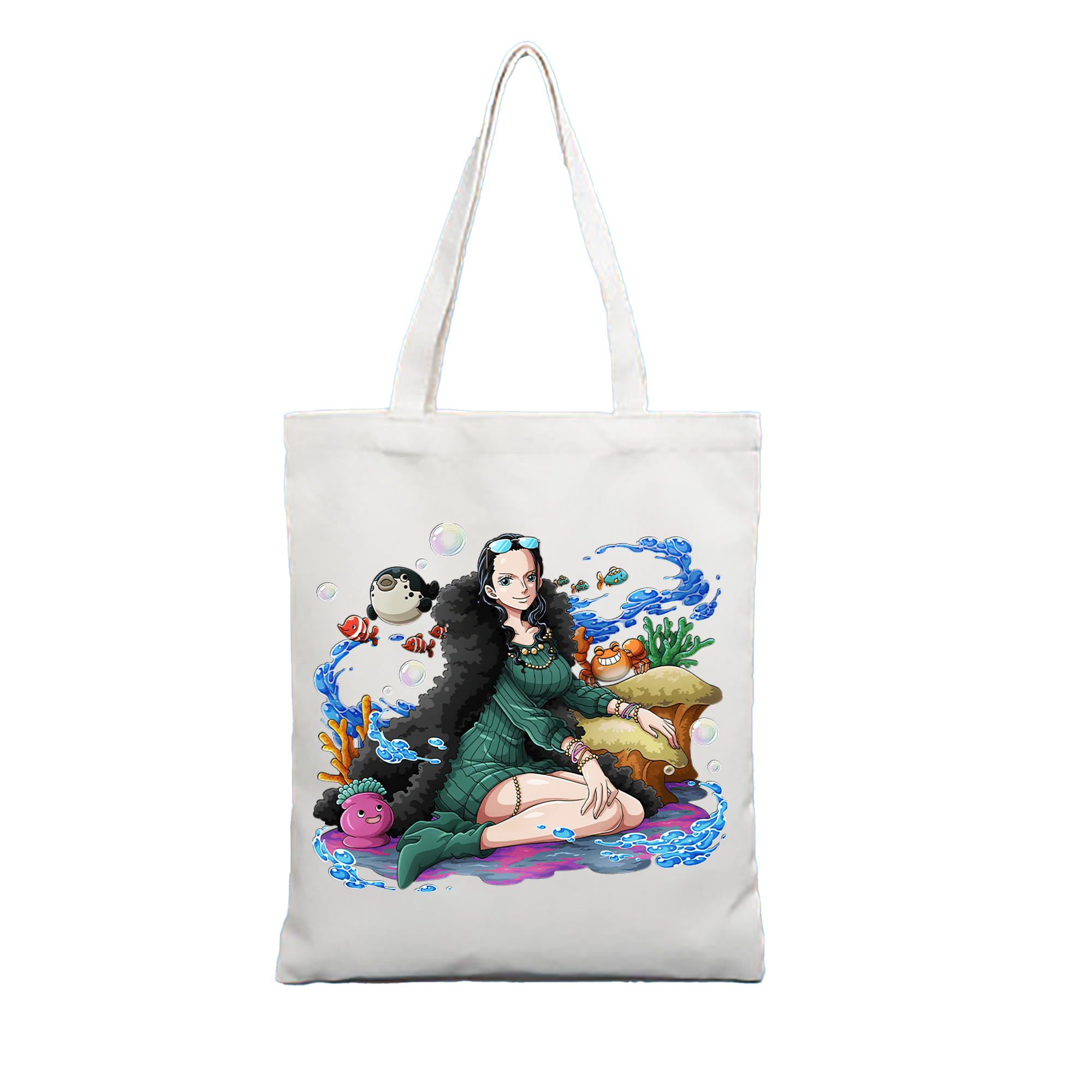 ワンピース ニコ・ロビン ONE PIECE Nico Robin 縦型キャンバス生地手提げバッグ　トートバッグ