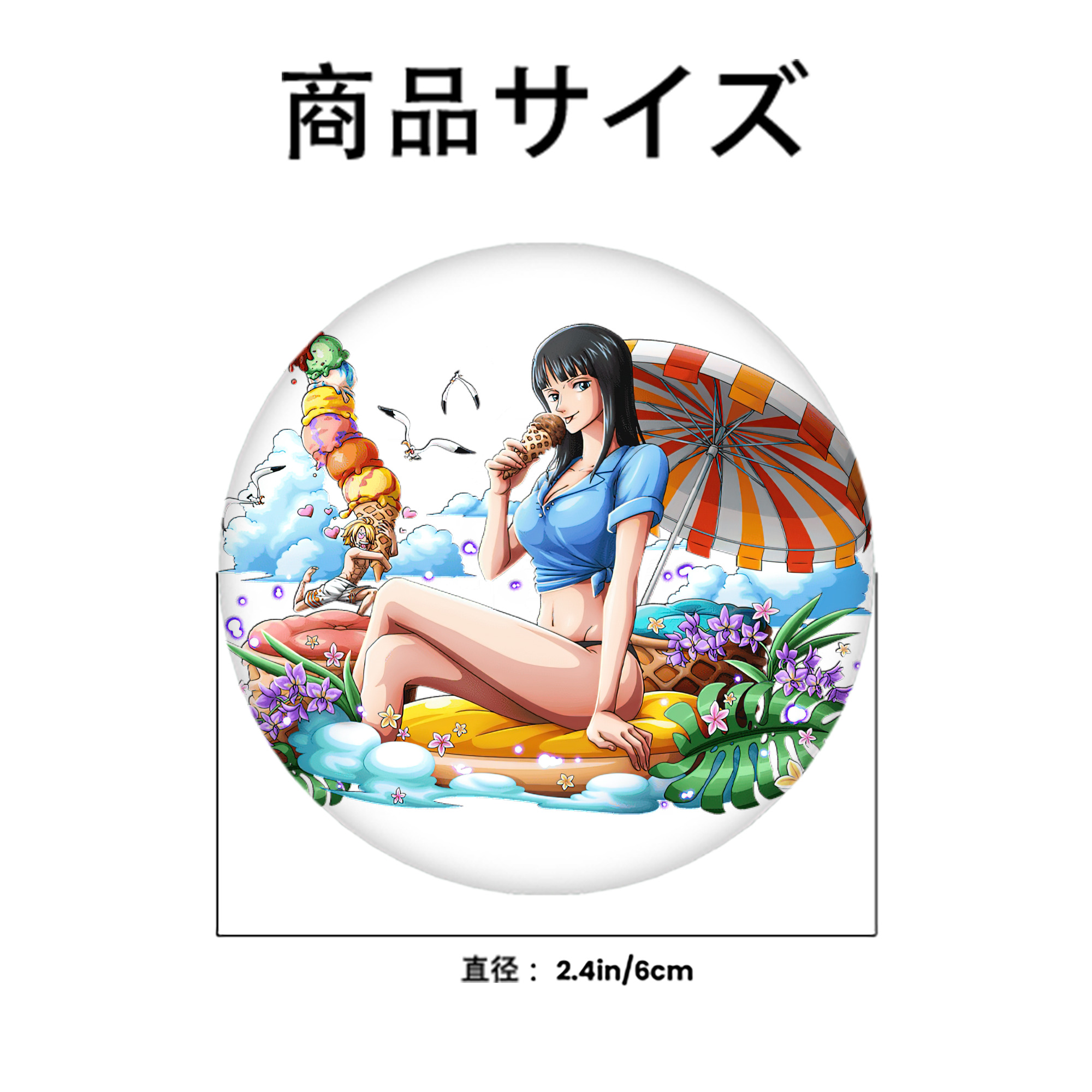 ワンピース ニコ・ロビン ONE PIECE Nico Robin 6cm 缶バッジ 複数セット