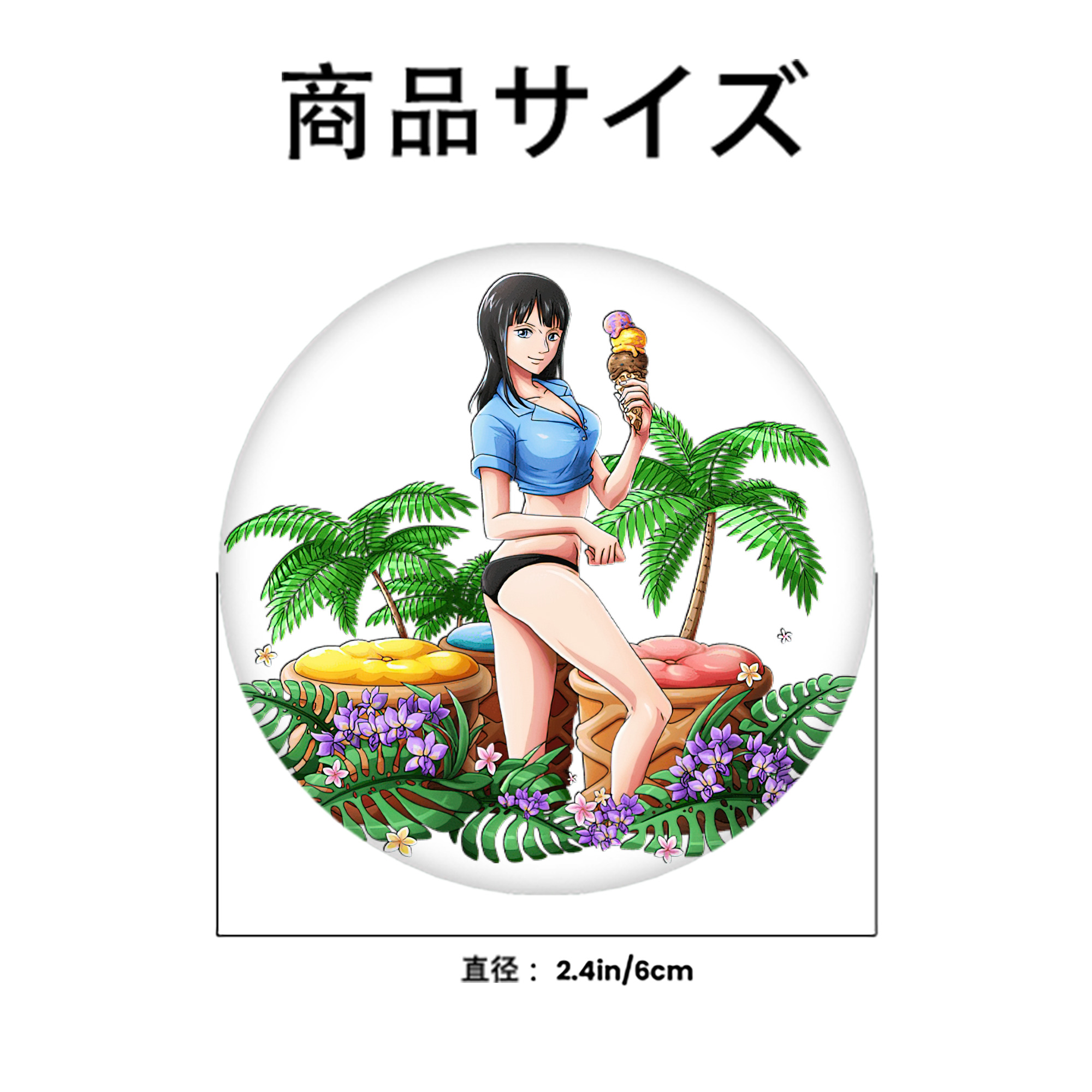 ワンピース ニコ・ロビン ONE PIECE Nico Robin 6cm 缶バッジ 複数セット