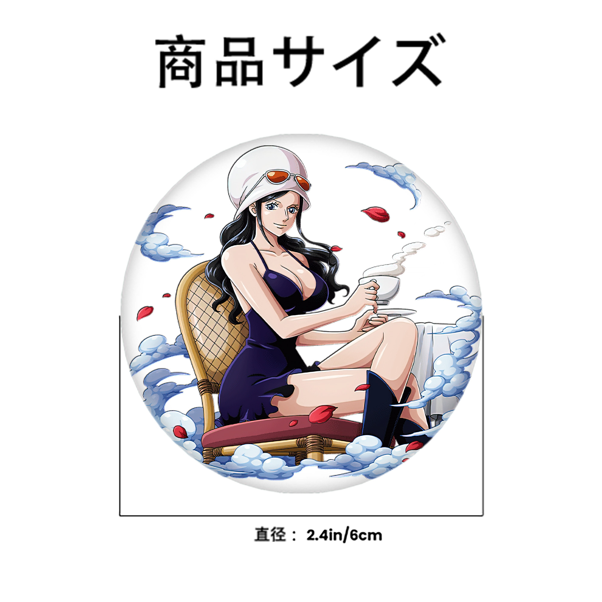 ワンピース ニコ・ロビン ONE PIECE Nico Robin 6cm 缶バッジ 複数セット