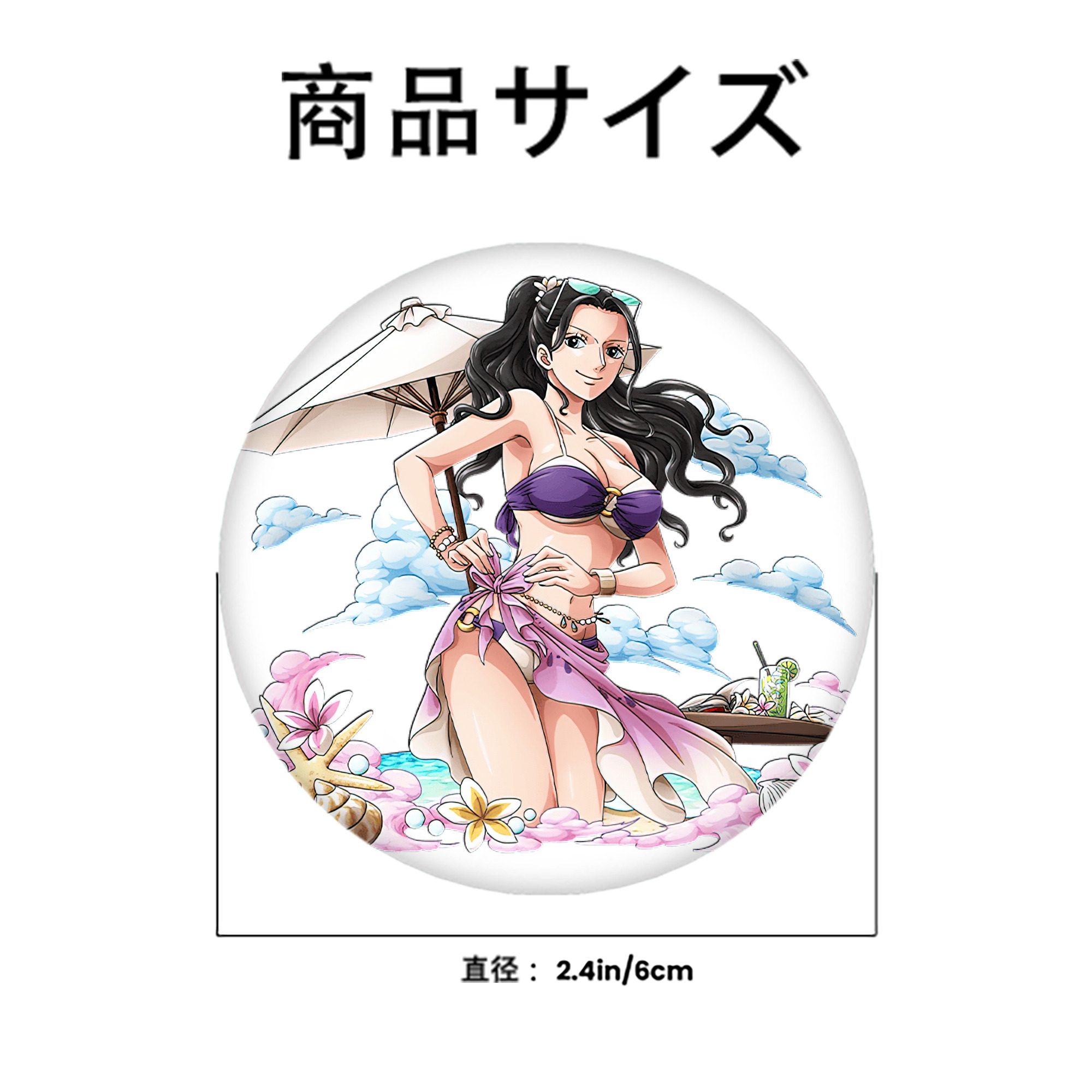 ワンピース ニコ・ロビン ONE PIECE Nico Robin 6cm 缶バッジ 複数セット