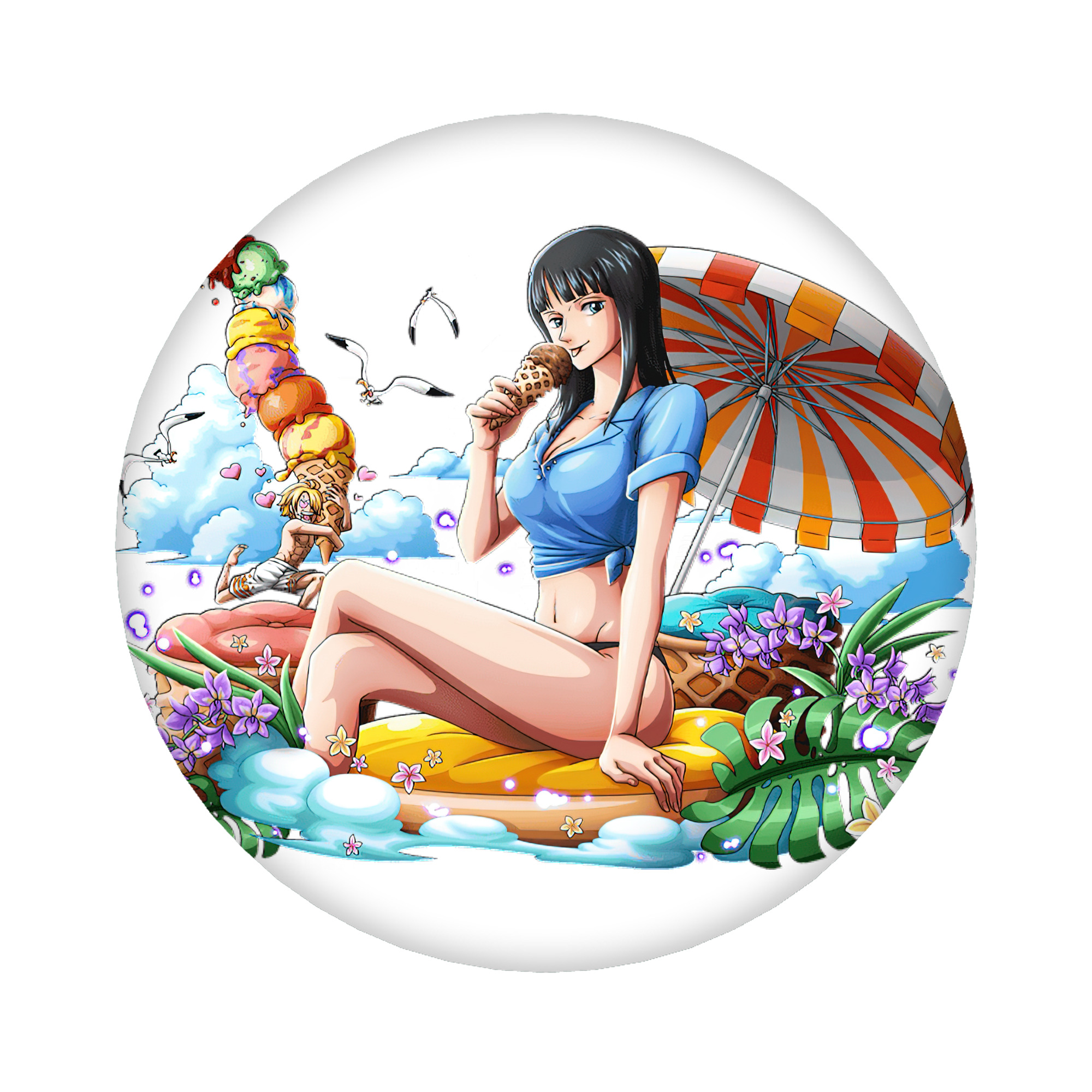 （画像用） ワンピース ニコ・ロビン ONE PIECE Nico Robin 6cm 缶バッジ 複数セット
