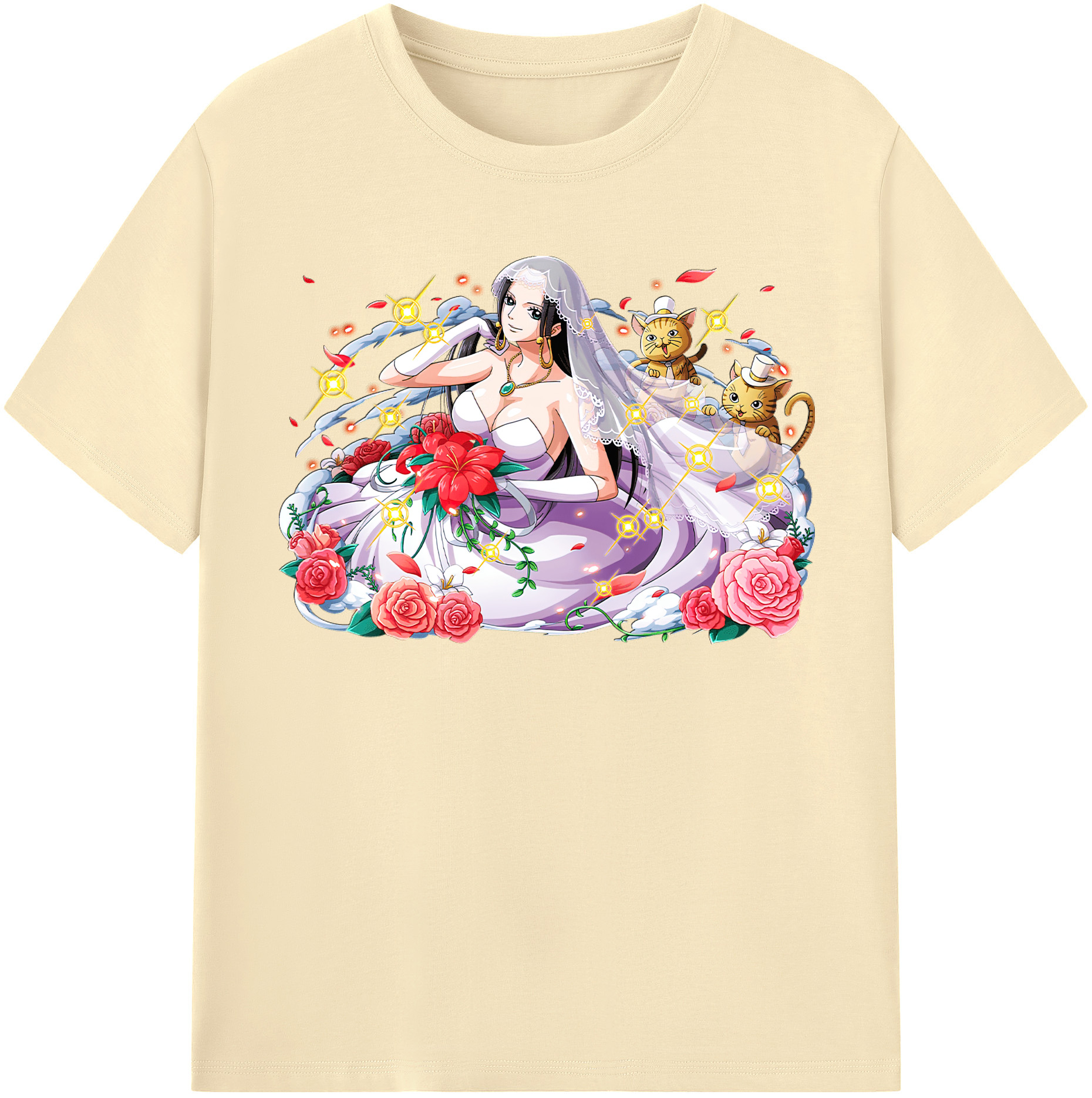 ワンピース ボア・ハンコック ONE PIECE Boa·Hancock 綿100％半袖Tシャツ（フロントプリント）