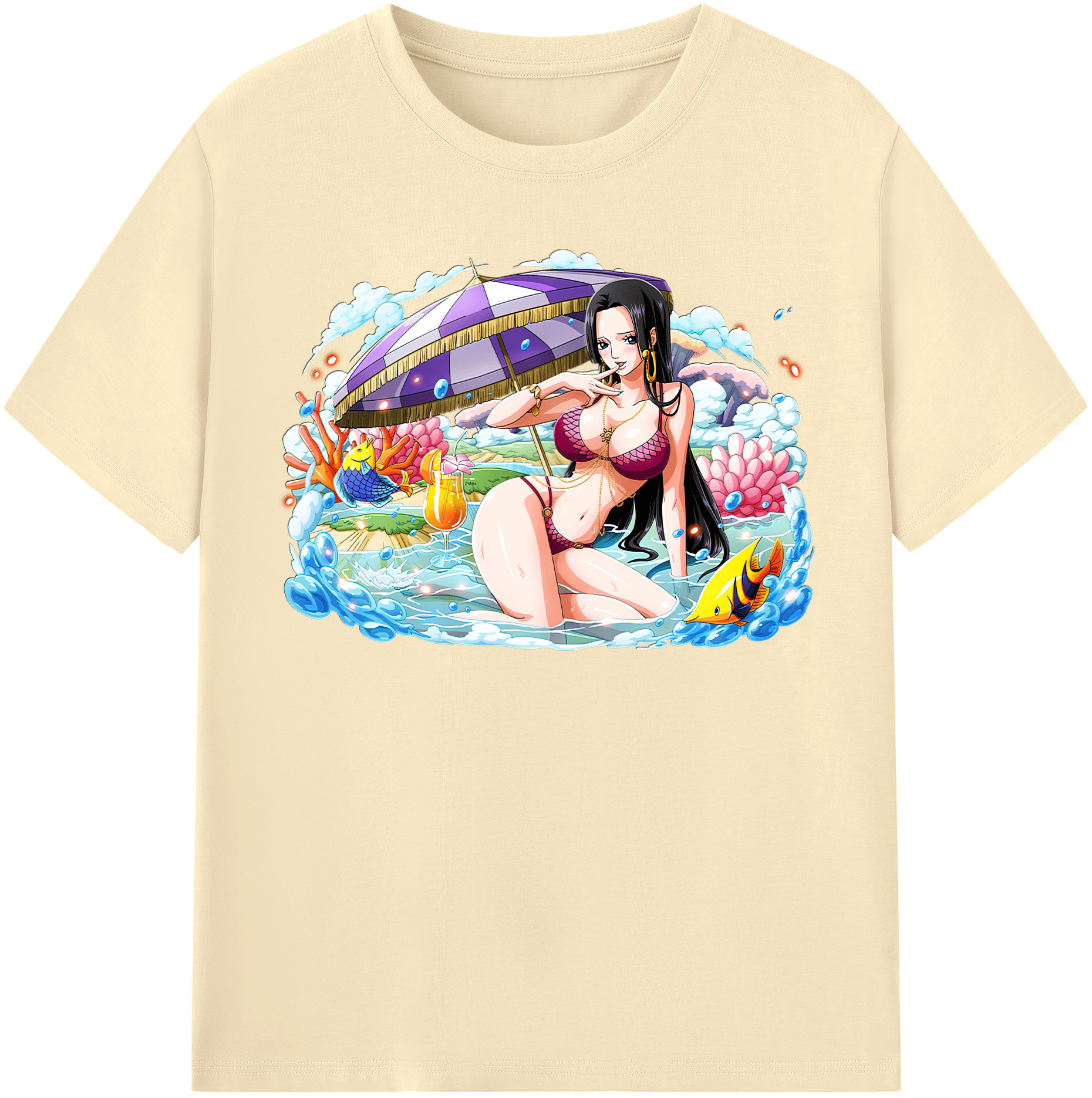 ワンピース ボア・ハンコック ONE PIECE Boa·Hancock 綿100％半袖Tシャツ（フロントプリント）