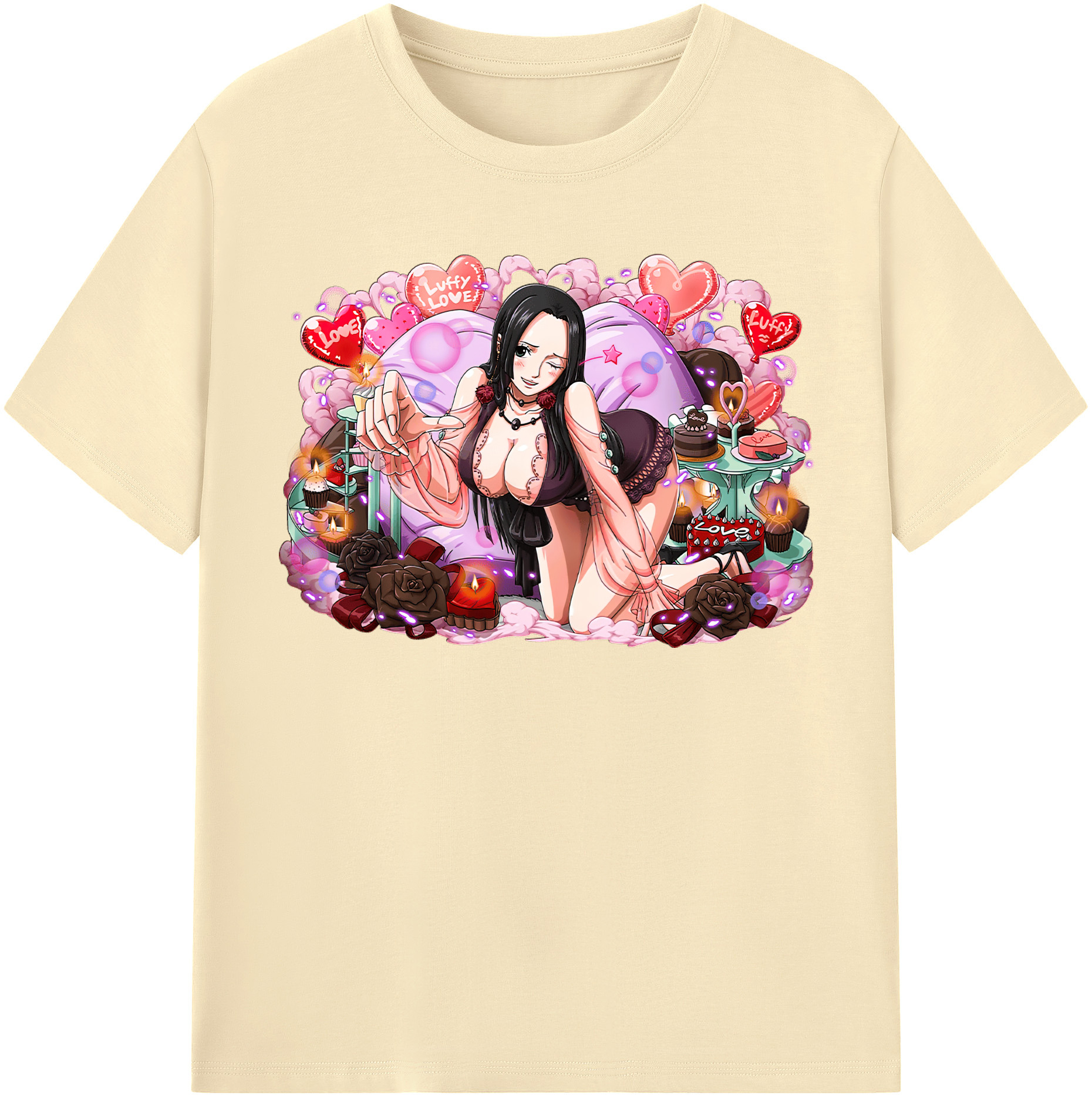 ワンピース ボア・ハンコック ONE PIECE Boa·Hancock 綿100％半袖Tシャツ（フロントプリント）