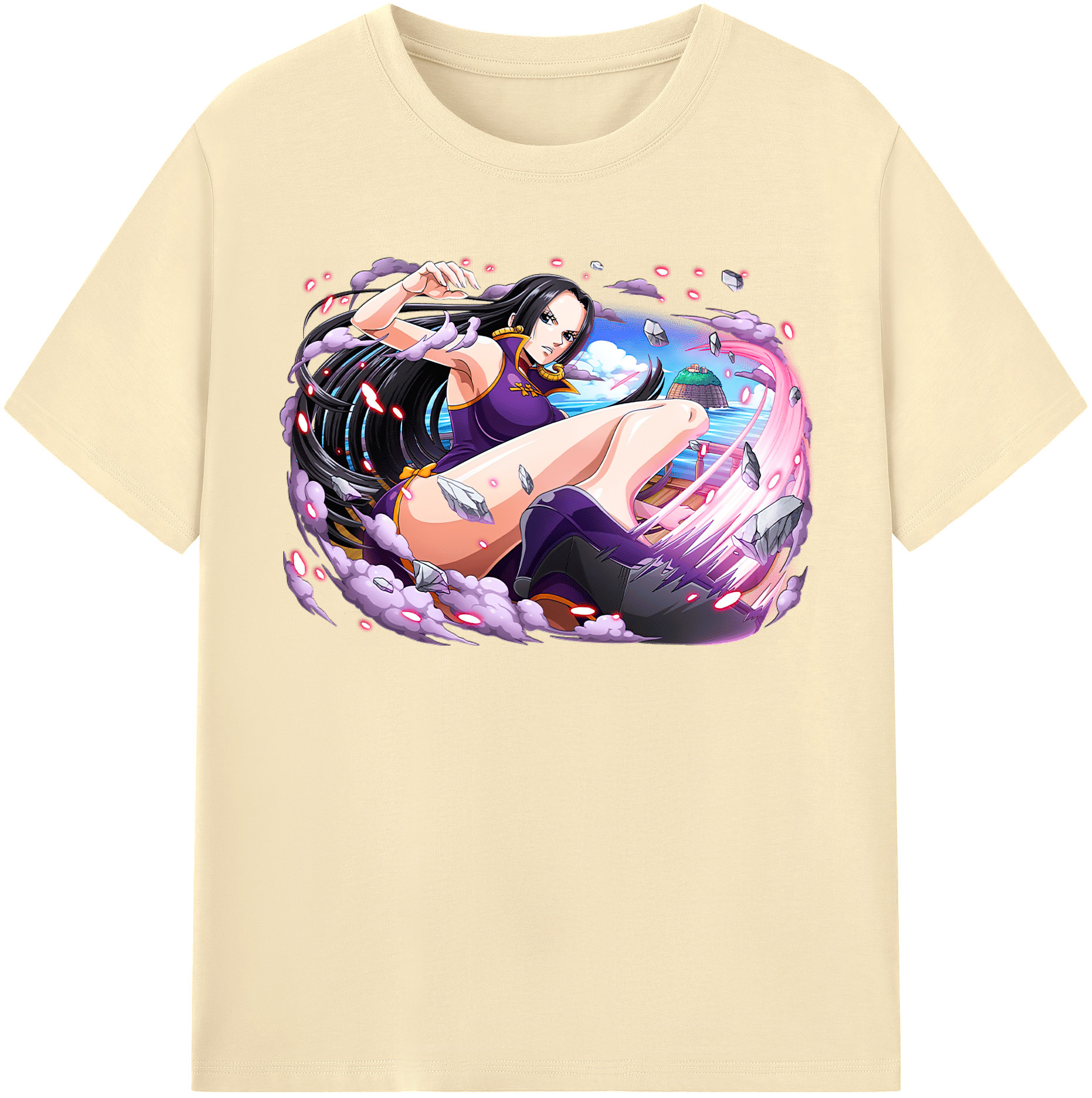 ワンピース ボア・ハンコック ONE PIECE Boa·Hancock 綿100％半袖Tシャツ（フロントプリント）