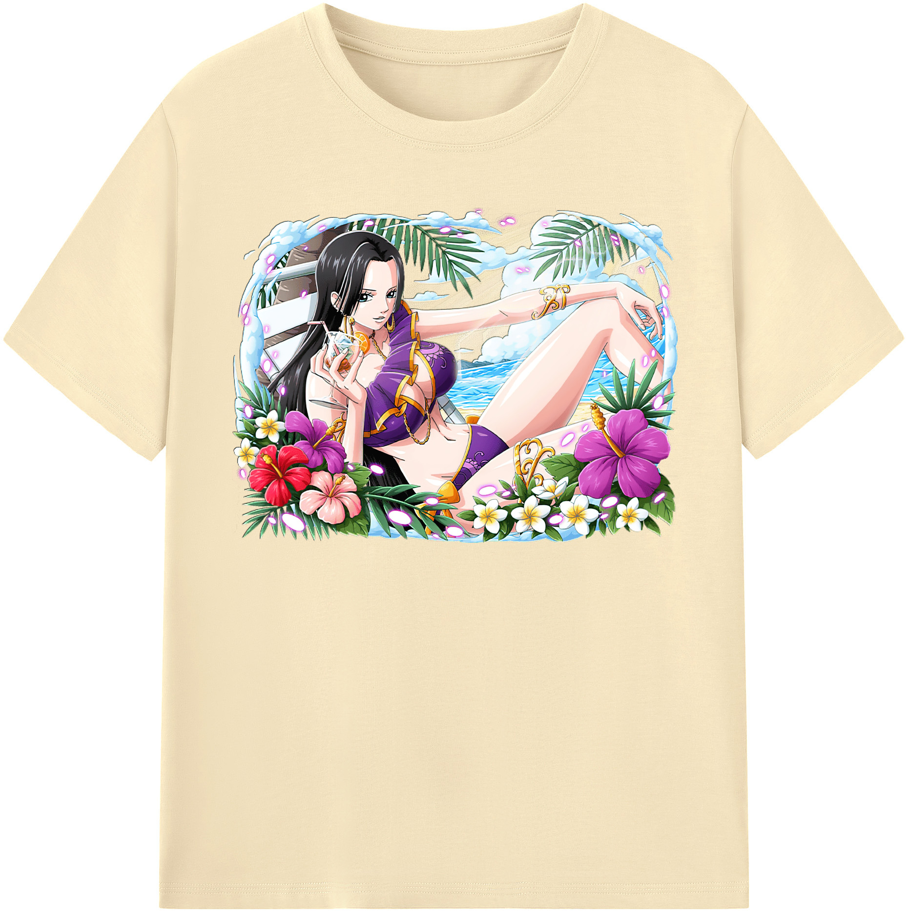 （画像用） ワンピース ボア・ハンコック ONE PIECE Boa·Hancock 綿100％半袖Tシャツ（フロントプリント）