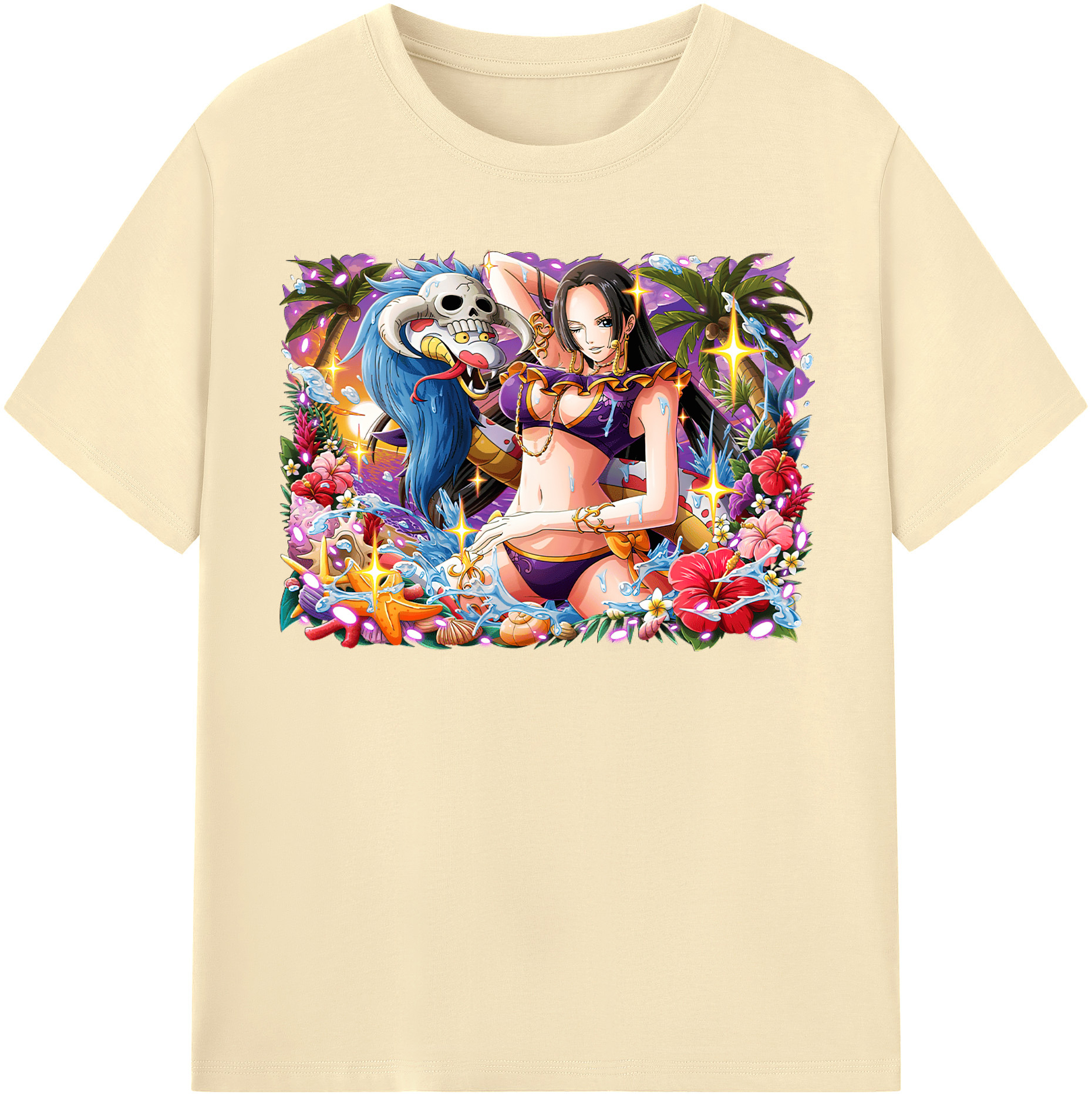 ワンピース ボア・ハンコック ONE PIECE Boa·Hancock 綿100％半袖Tシャツ（フロントプリント）