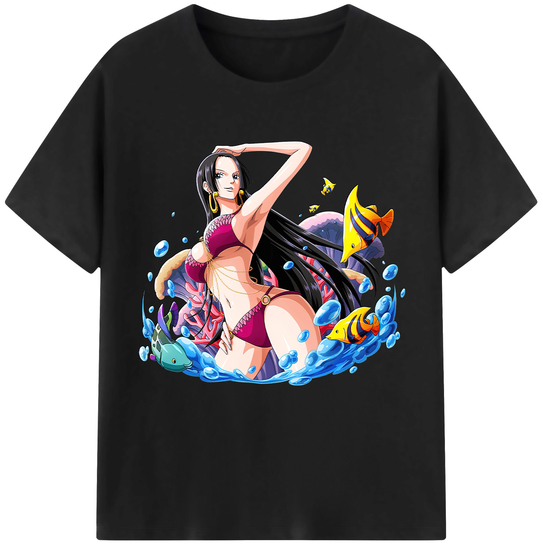 ワンピース ボア・ハンコック ONE PIECE Boa·Hancock 綿100％半袖Tシャツ（フロントプリント）