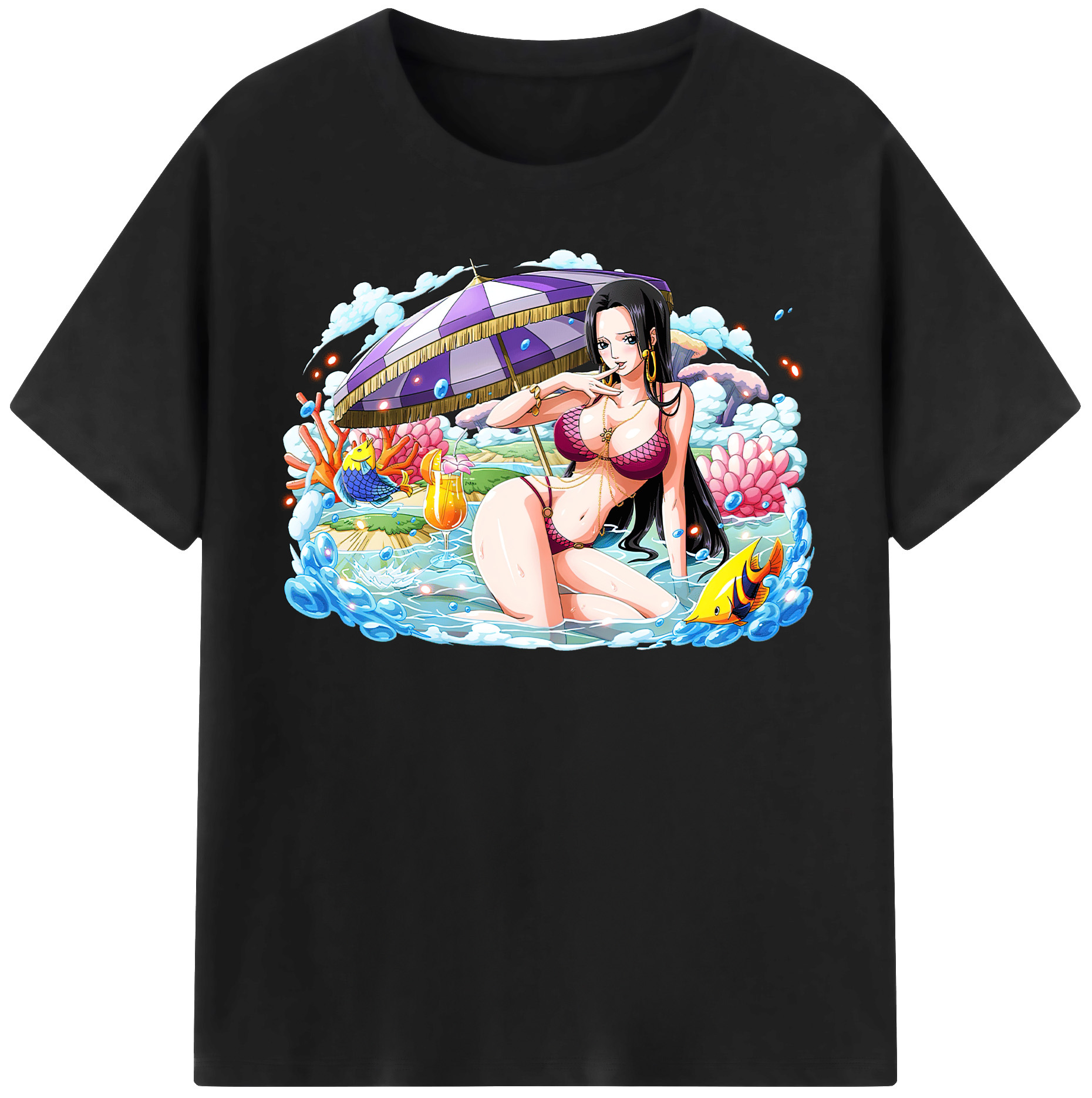 ワンピース ボア・ハンコック ONE PIECE Boa·Hancock 綿100％半袖Tシャツ（フロントプリント）