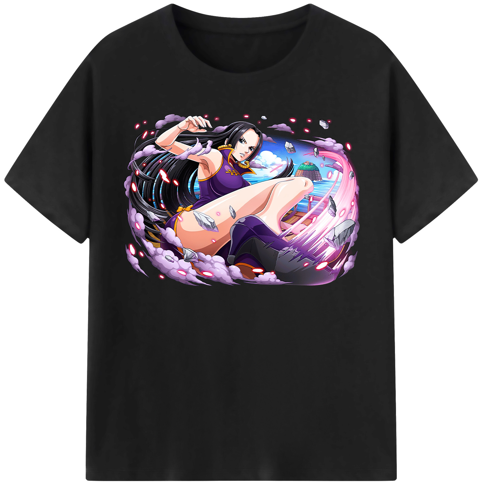 ワンピース ボア・ハンコック ONE PIECE Boa·Hancock 綿100％半袖Tシャツ（フロントプリント）