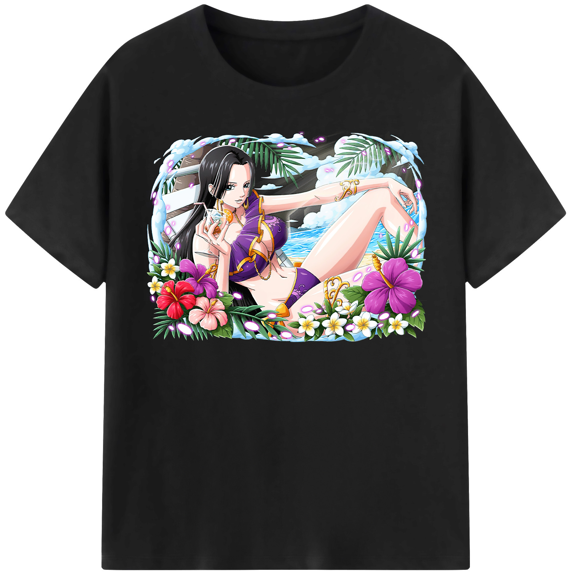 （画像用） ワンピース ボア・ハンコック ONE PIECE Boa·Hancock 綿100％半袖Tシャツ（フロントプリント）