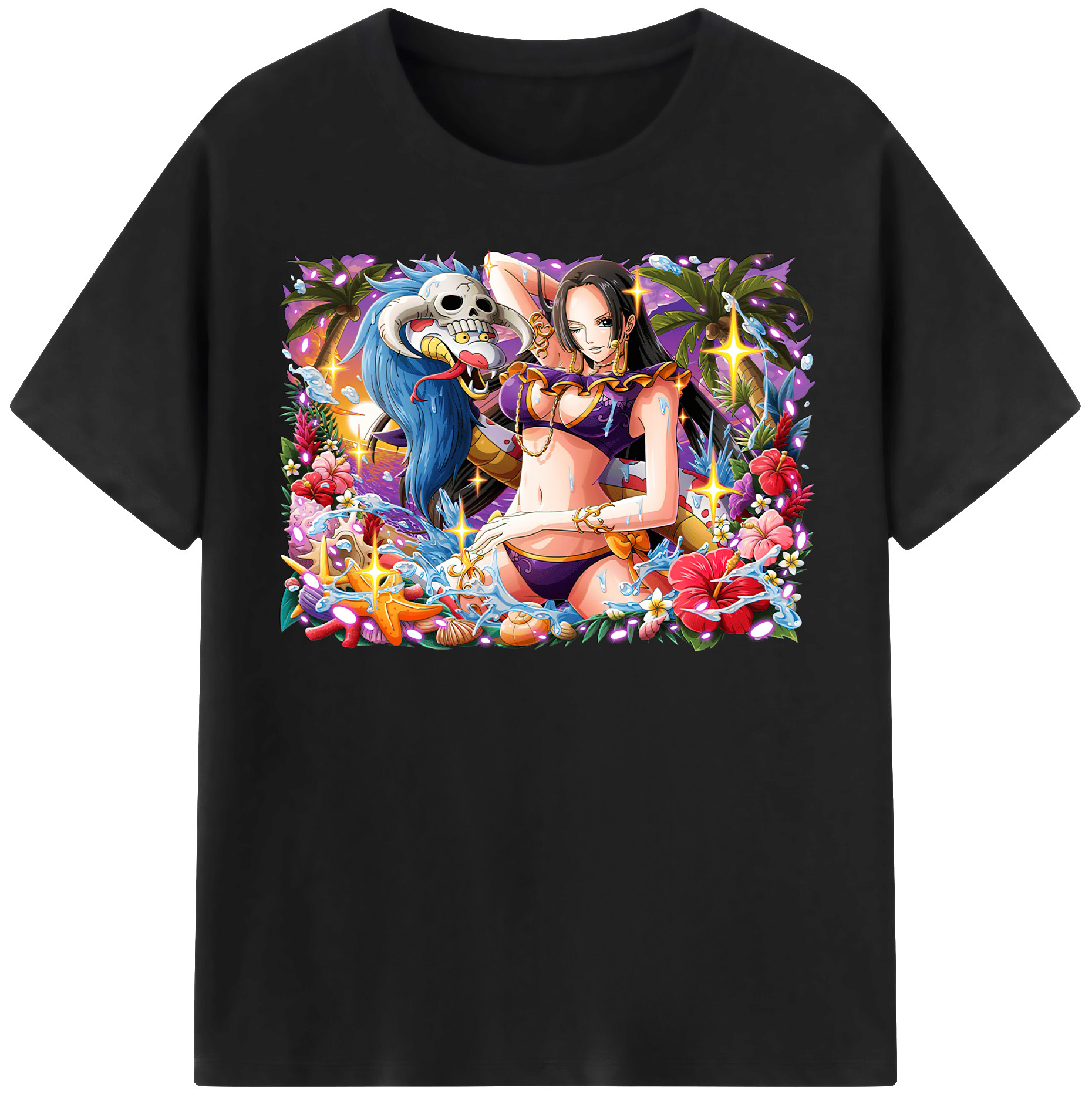 ワンピース ボア・ハンコック ONE PIECE Boa·Hancock 綿100％半袖Tシャツ（フロントプリント）