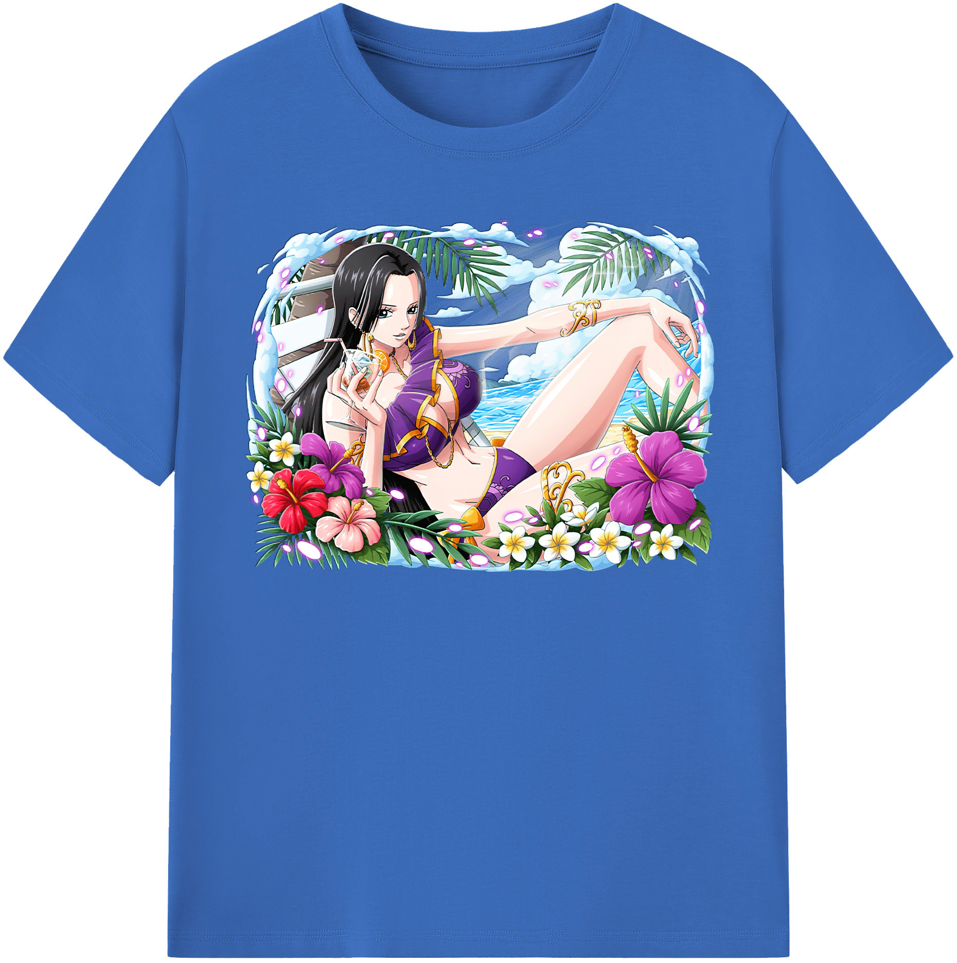 （画像用） ワンピース ボア・ハンコック ONE PIECE Boa·Hancock 綿100％半袖Tシャツ（フロントプリント）