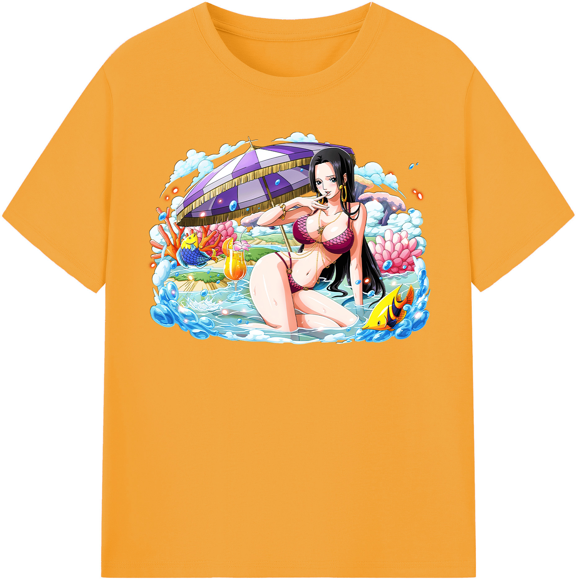 ワンピース ボア・ハンコック ONE PIECE Boa·Hancock 綿100％半袖Tシャツ（フロントプリント）