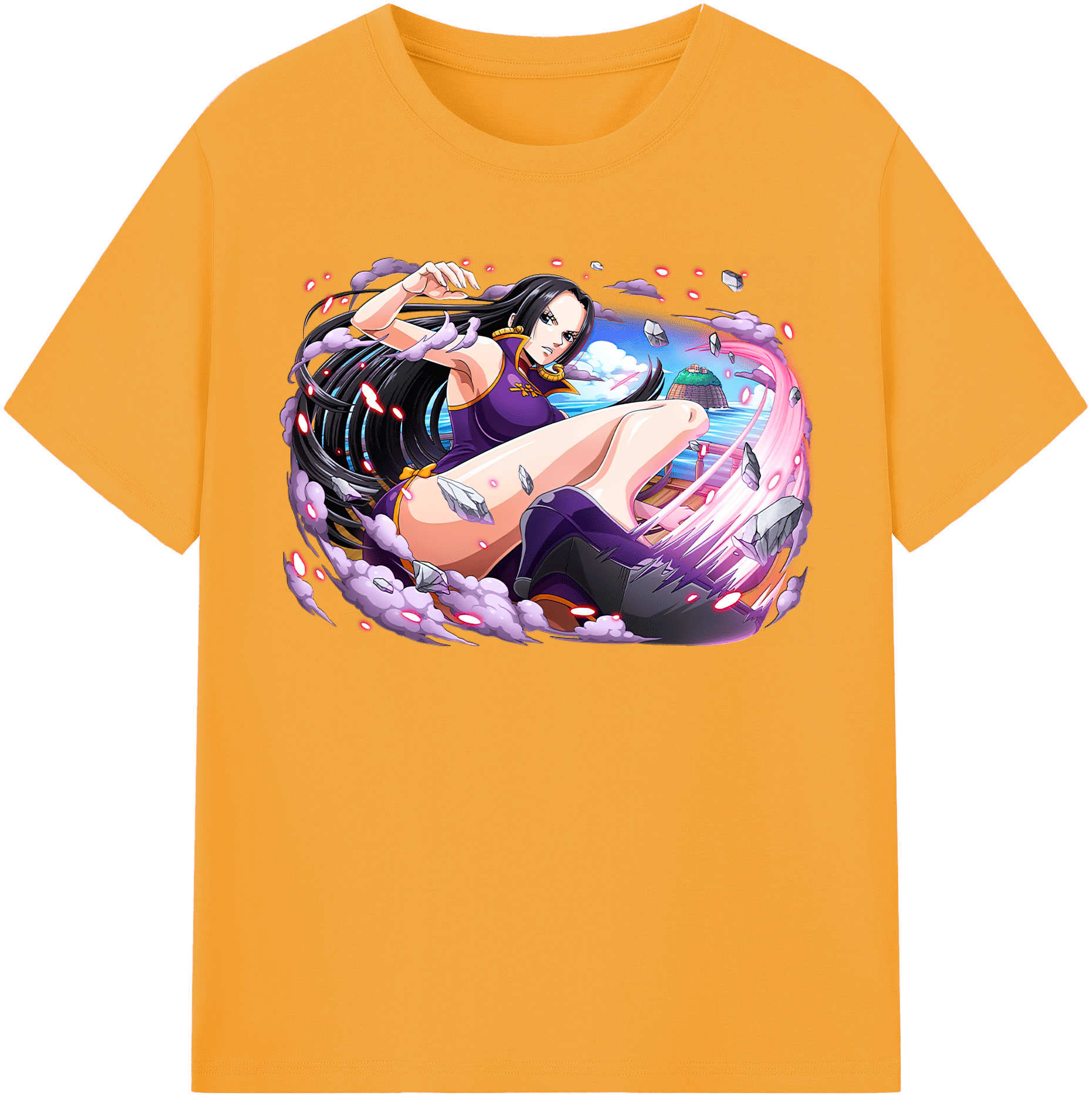ワンピース ボア・ハンコック ONE PIECE Boa·Hancock 綿100％半袖Tシャツ（フロントプリント）