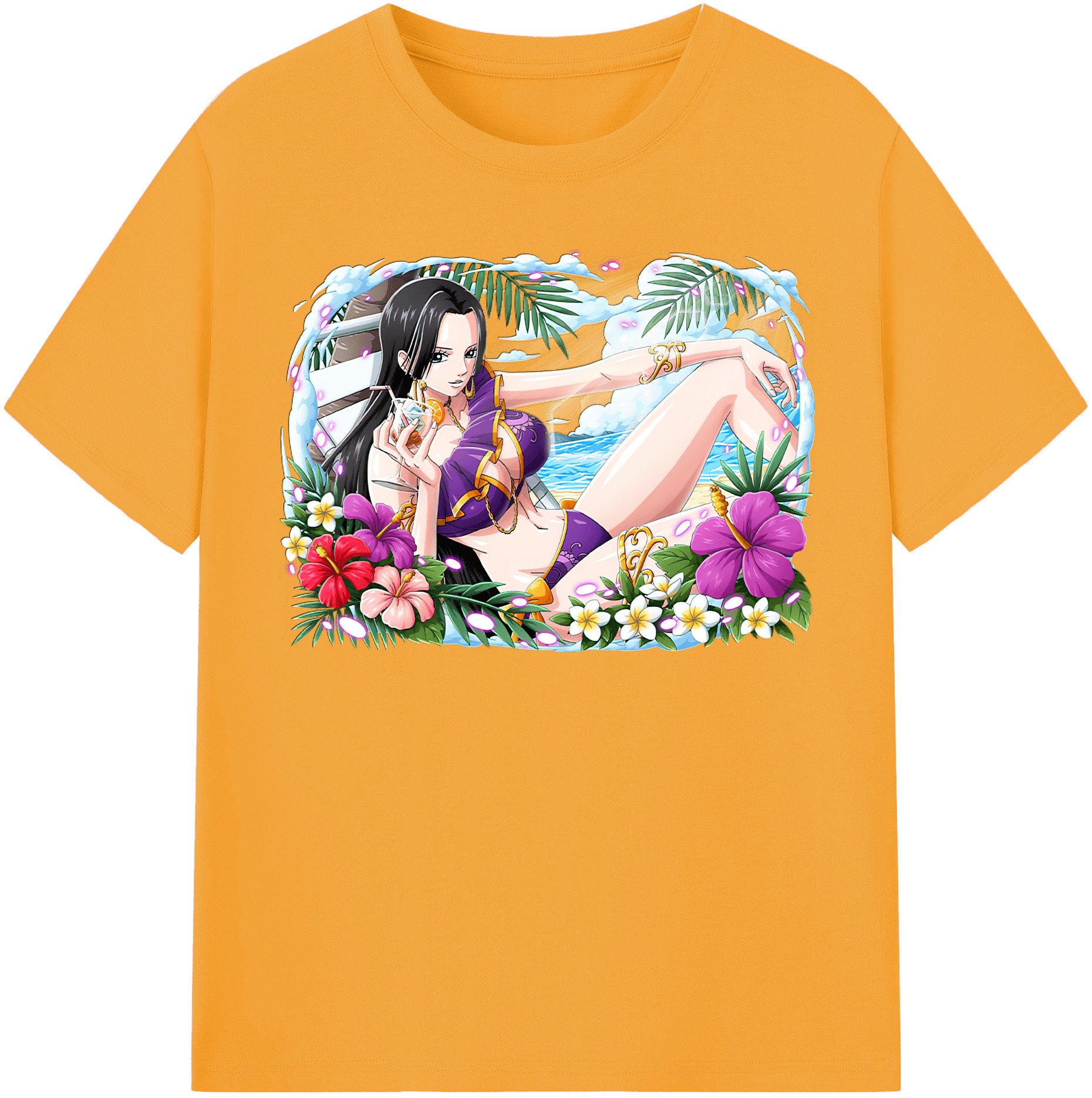 （画像用） ワンピース ボア・ハンコック ONE PIECE Boa·Hancock 綿100％半袖Tシャツ（フロントプリント）