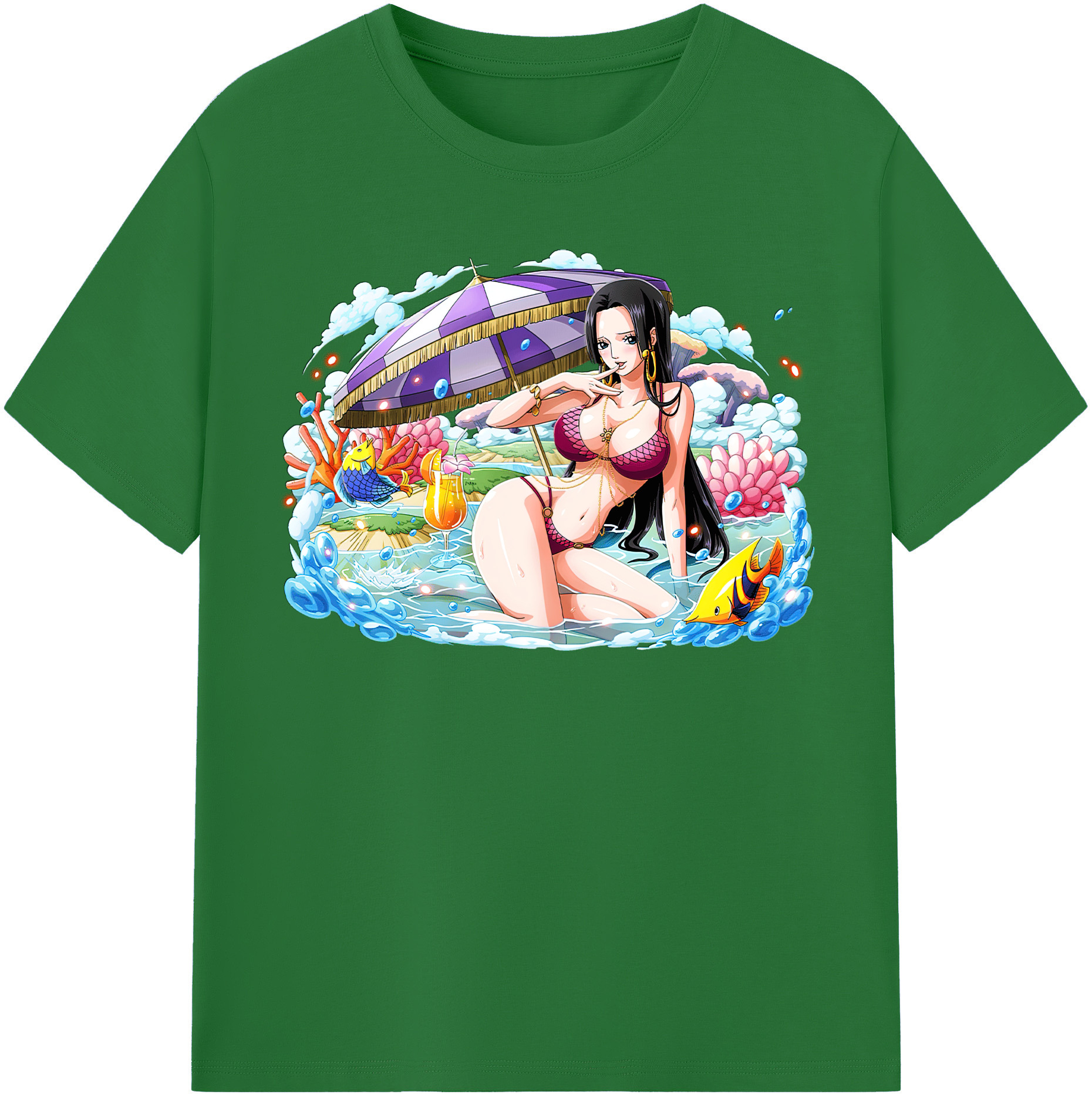 ワンピース ボア・ハンコック ONE PIECE Boa·Hancock 綿100％半袖Tシャツ（フロントプリント）