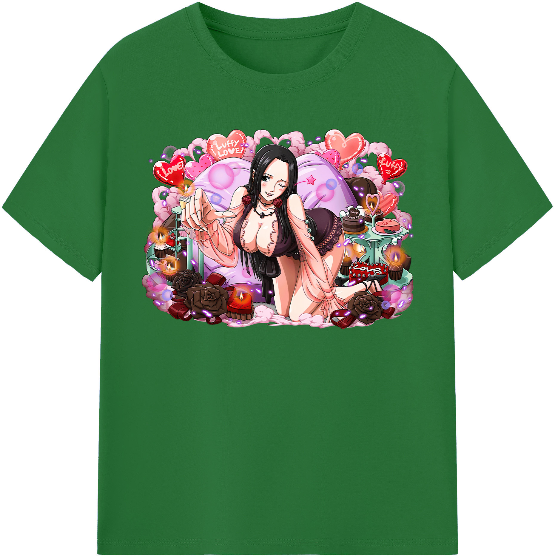 ワンピース ボア・ハンコック ONE PIECE Boa·Hancock 綿100％半袖Tシャツ（フロントプリント）