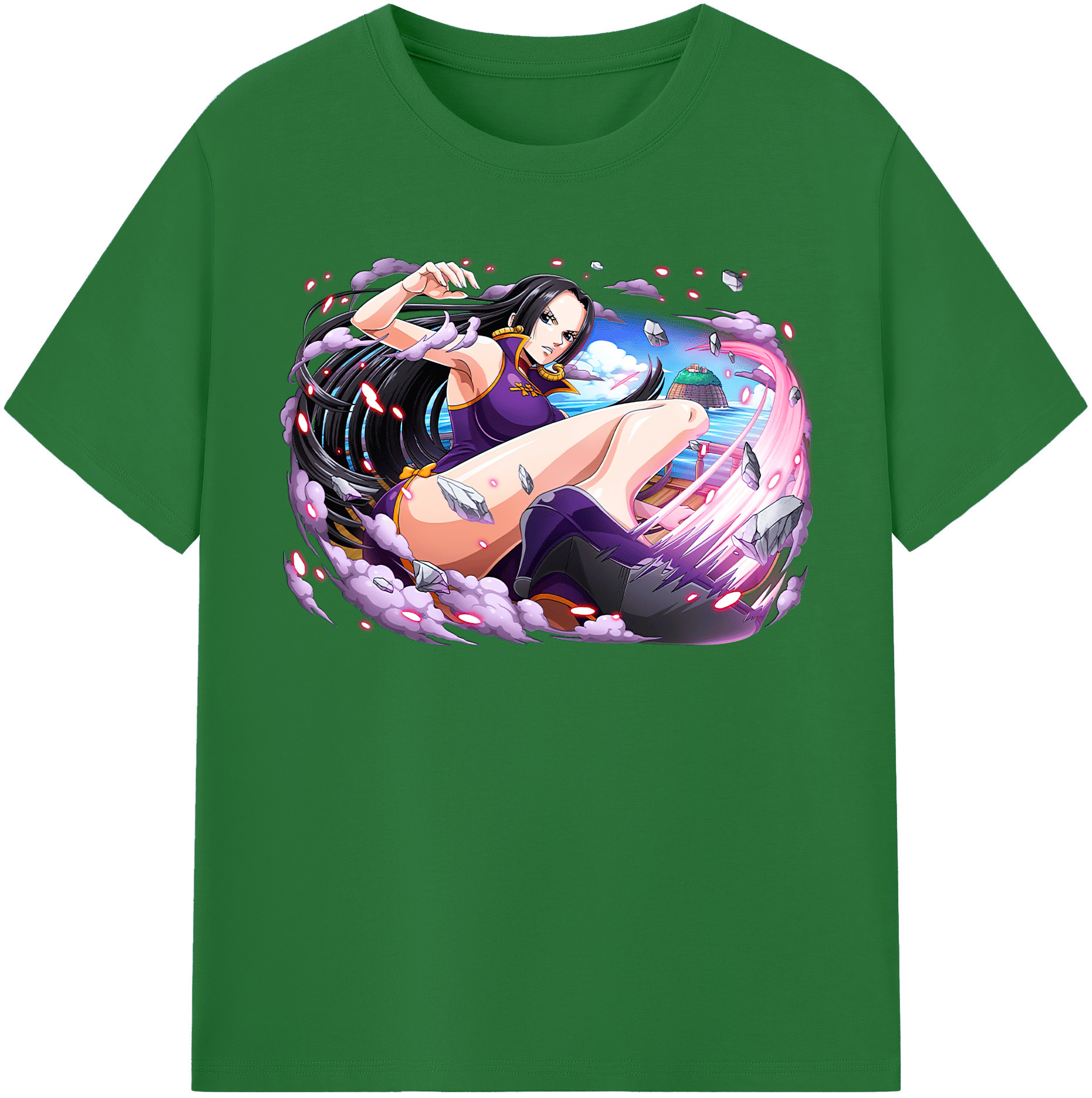 ワンピース ボア・ハンコック ONE PIECE Boa·Hancock 綿100％半袖Tシャツ（フロントプリント）