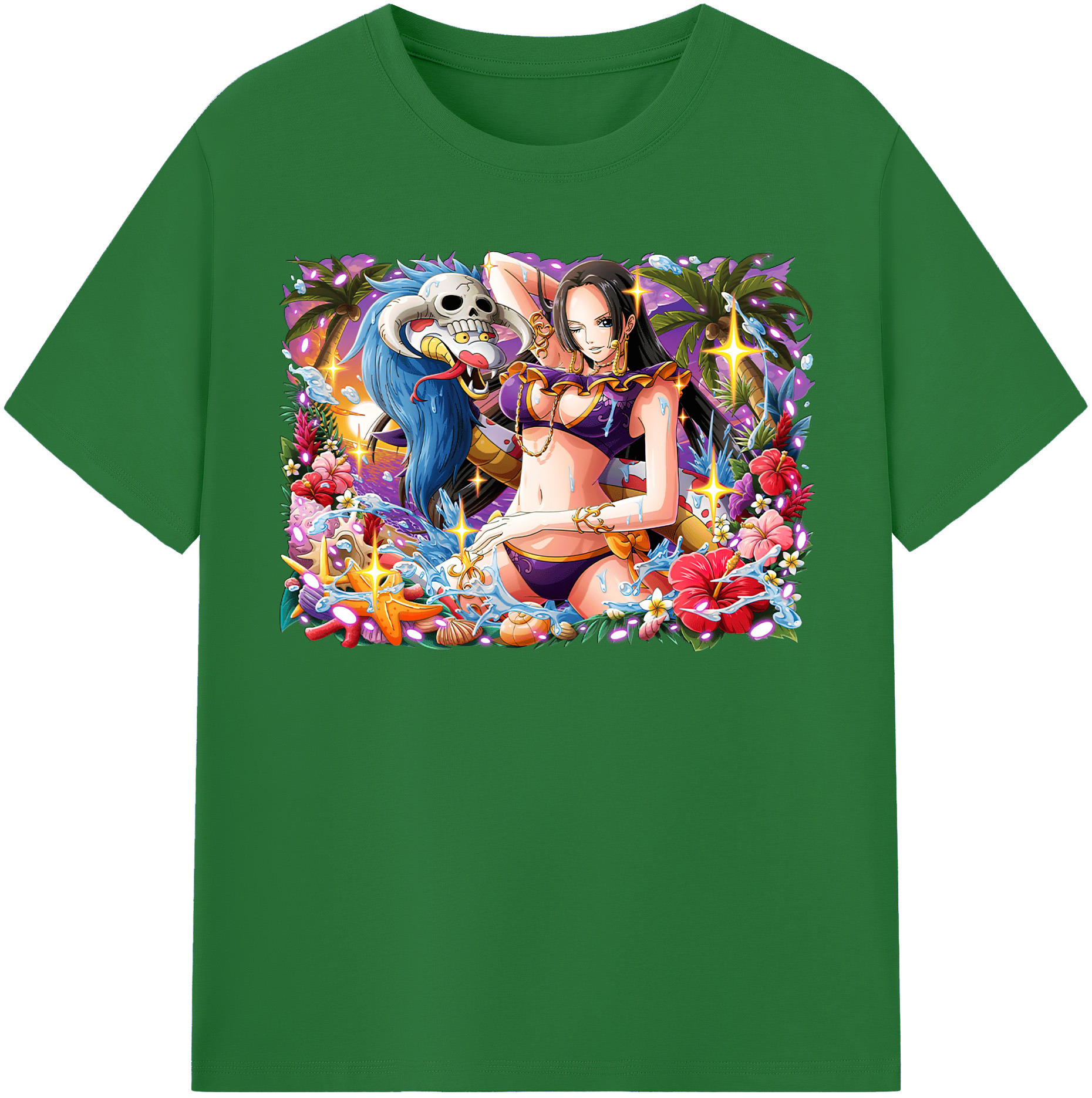 ワンピース ボア・ハンコック ONE PIECE Boa·Hancock 綿100％半袖Tシャツ（フロントプリント）