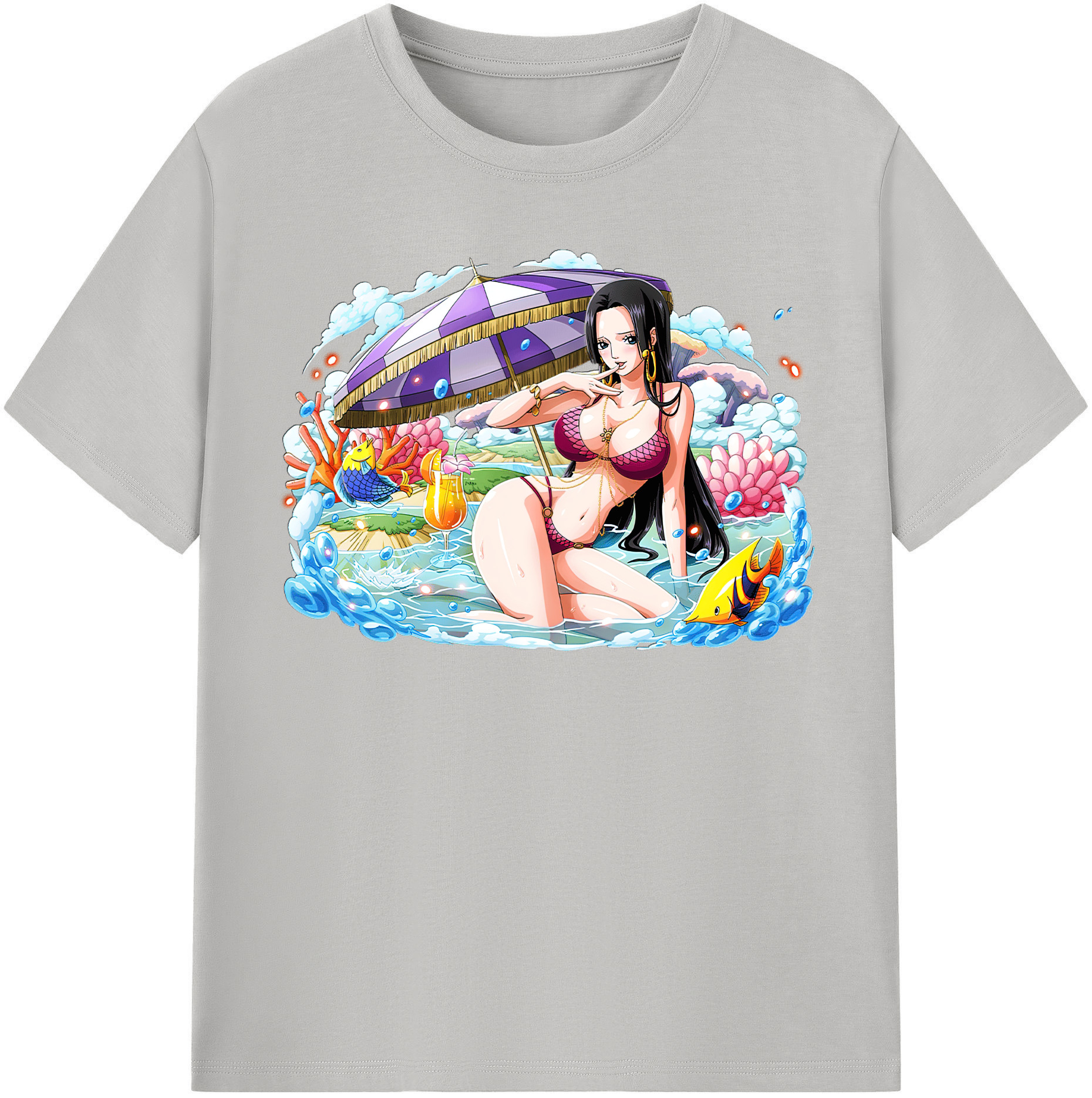 ワンピース ボア・ハンコック ONE PIECE Boa·Hancock 綿100％半袖Tシャツ（フロントプリント）