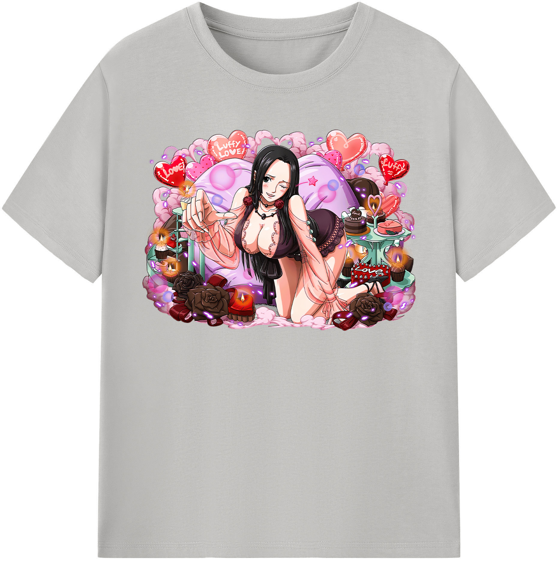 ワンピース ボア・ハンコック ONE PIECE Boa·Hancock 綿100％半袖Tシャツ（フロントプリント）